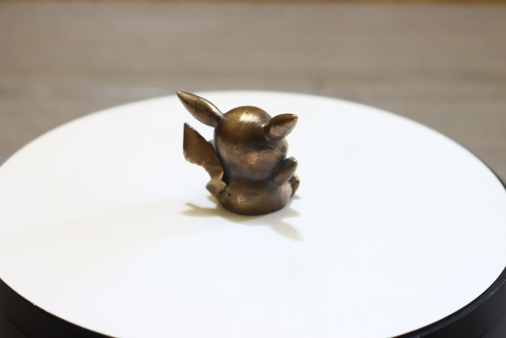 Solid Bronze Baby Pikachu Statue 1.5 Inches Tall