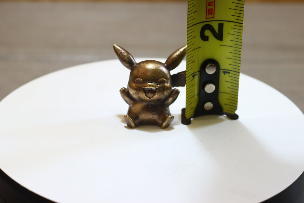 Solid Bronze Baby Pikachu Statue 1.5 Inches Tall