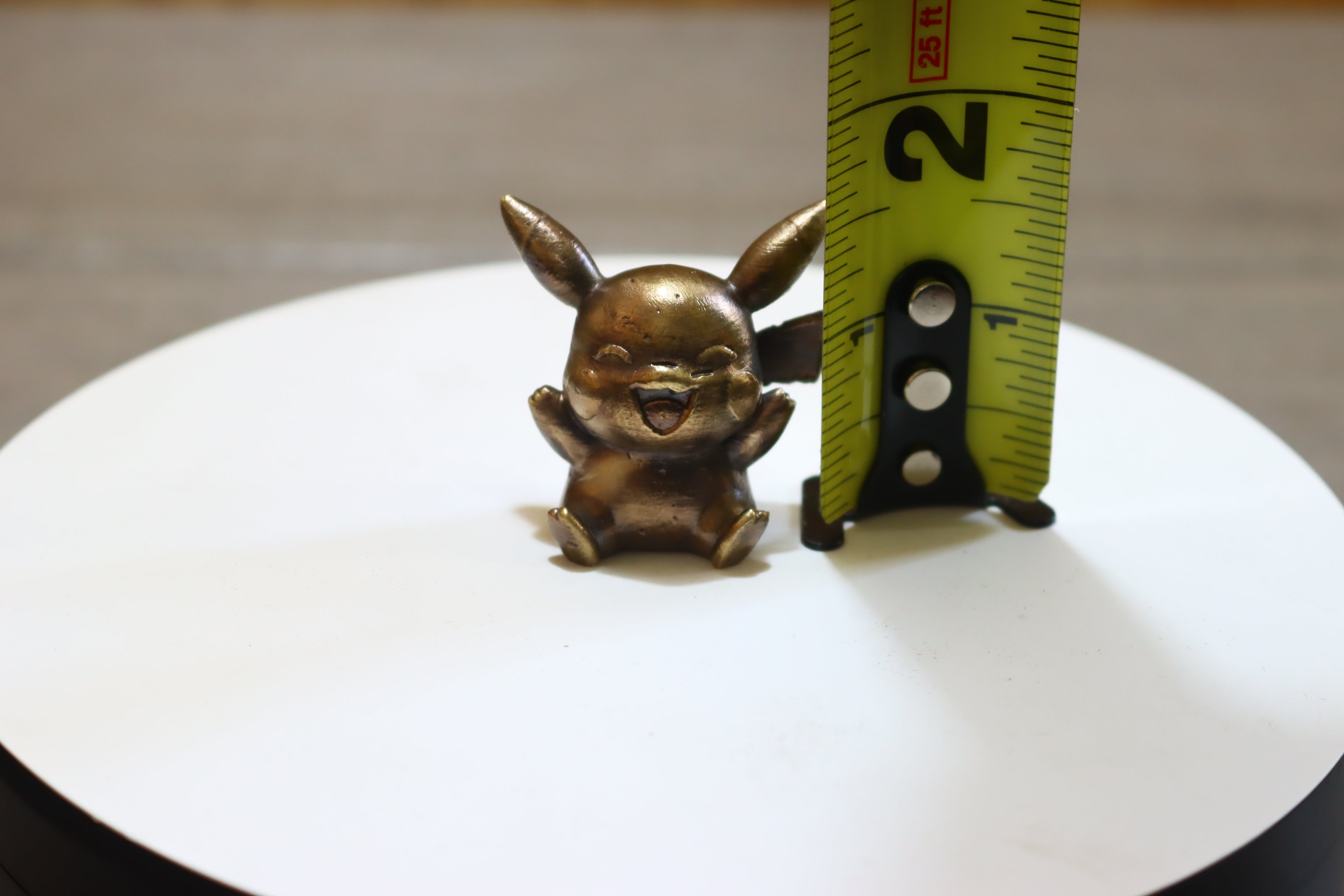 Solid Bronze Baby Pikachu Statue 1.5 Inches Tall