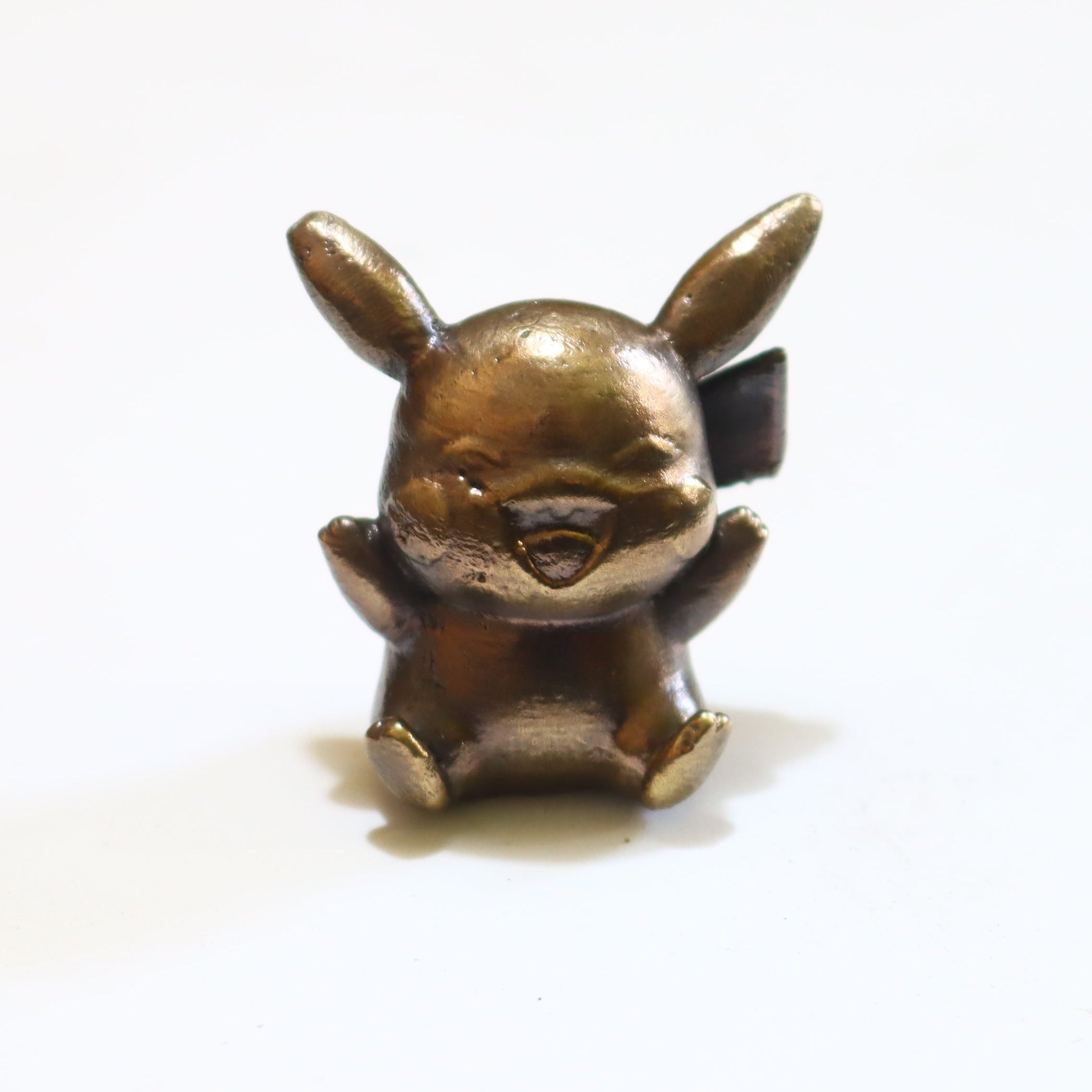 Solid Bronze Baby Pikachu Statue 1.25 Inches Tall