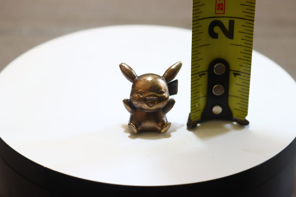 Solid Bronze Baby Pikachu Statue 1.25 Inches Tall