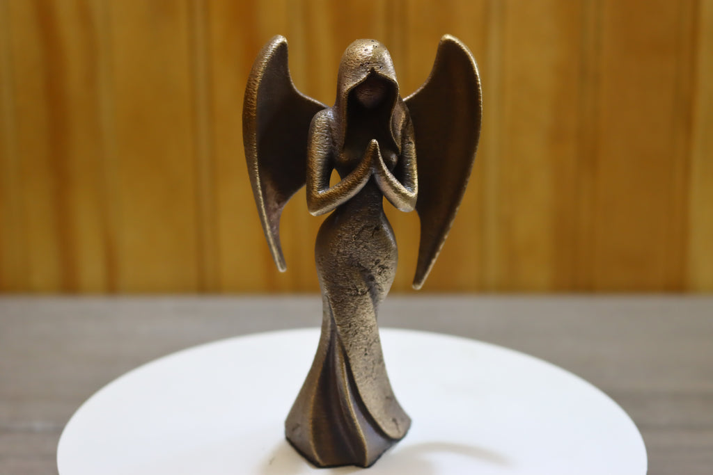 Solid Bronze Angel Statue 4.5 Inches Tall