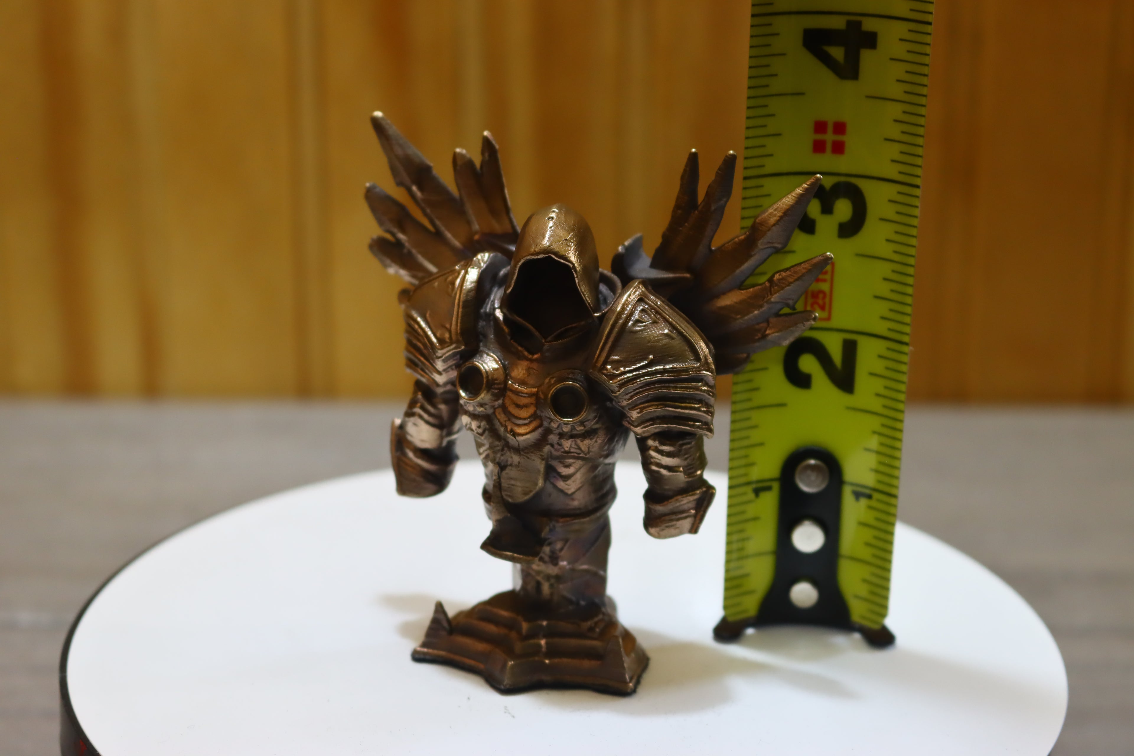 Solid Bronze Tyrael Statue (Diablo) Stand Included 3.5 Inches Tall
