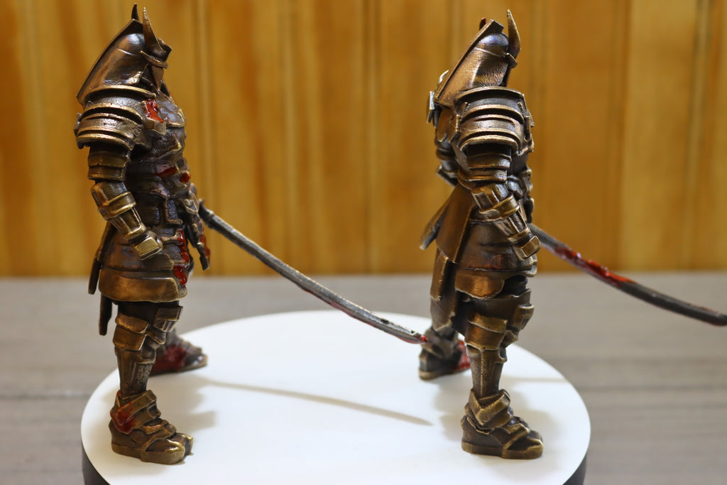 Solid Bronze Samurai Statue 5 Inches Tall