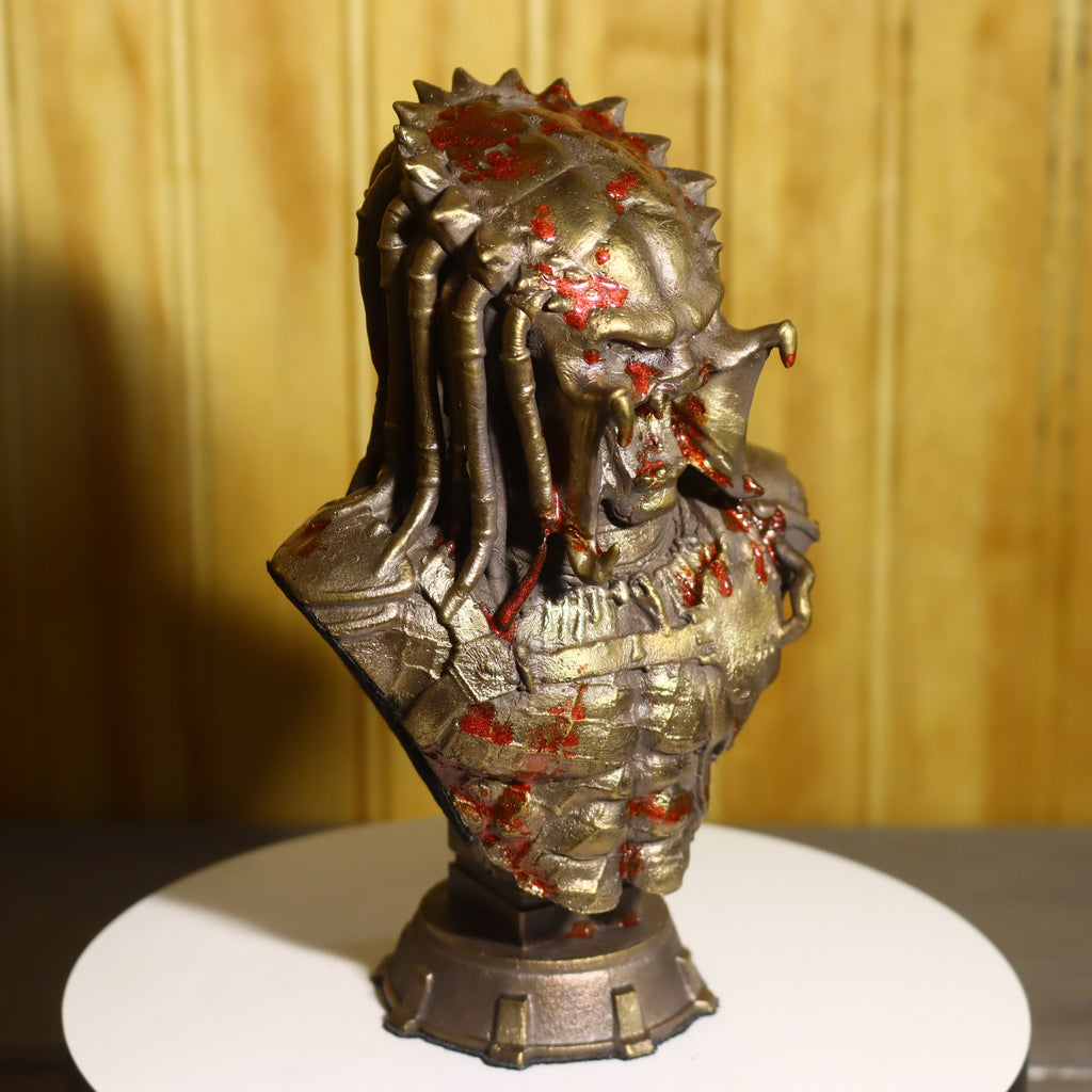 Solid Bronze (Nordic Gold) Predator Statue 6.25" Tall With Platform Included