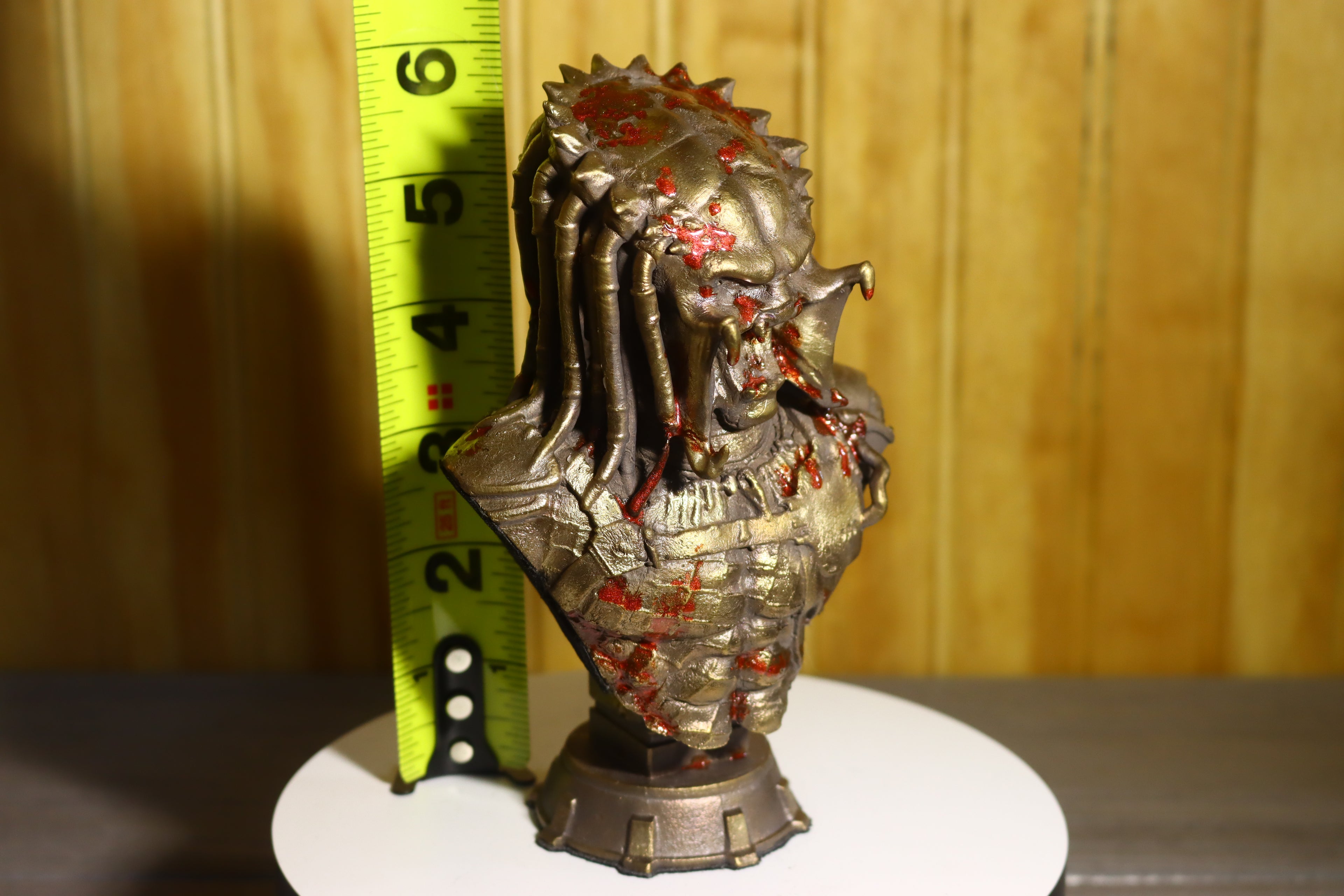 Solid Bronze (Nordic Gold) Predator Statue 6.25" Tall With Platform Included