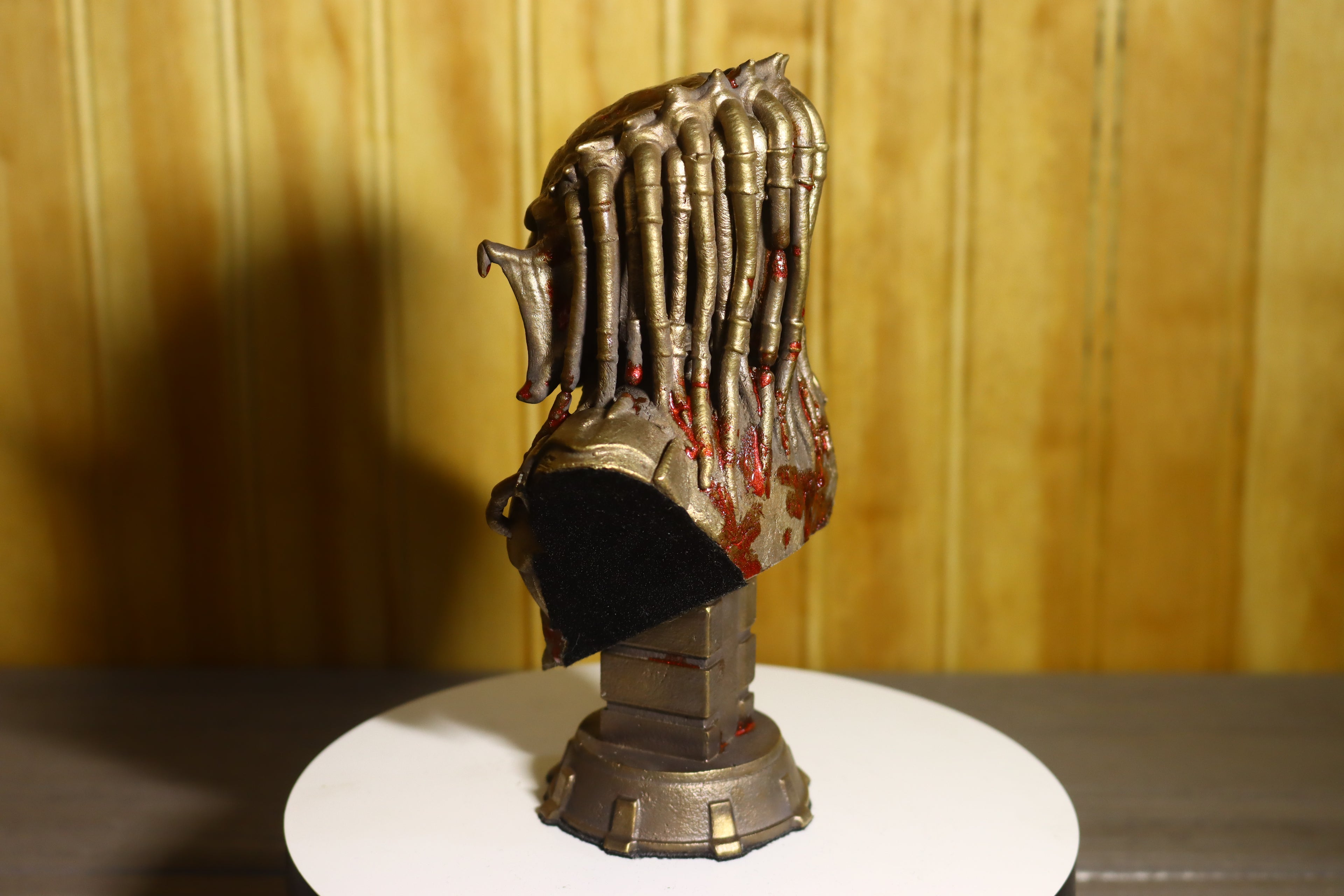 Solid Bronze (Nordic Gold) Predator Statue 6.25" Tall With Platform Included