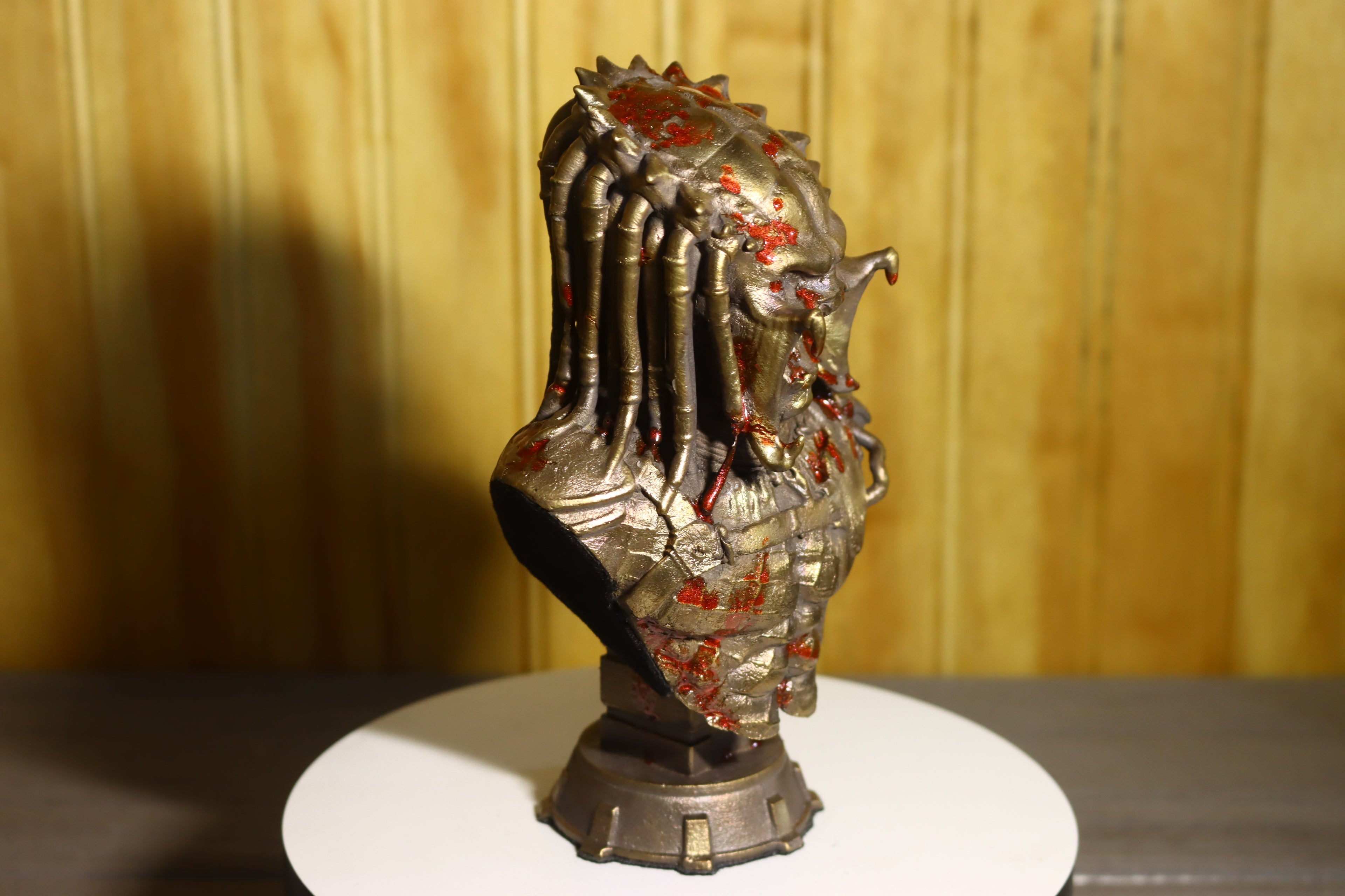 Solid Bronze (Nordic Gold) Predator Statue 6.25" Tall With Platform Included