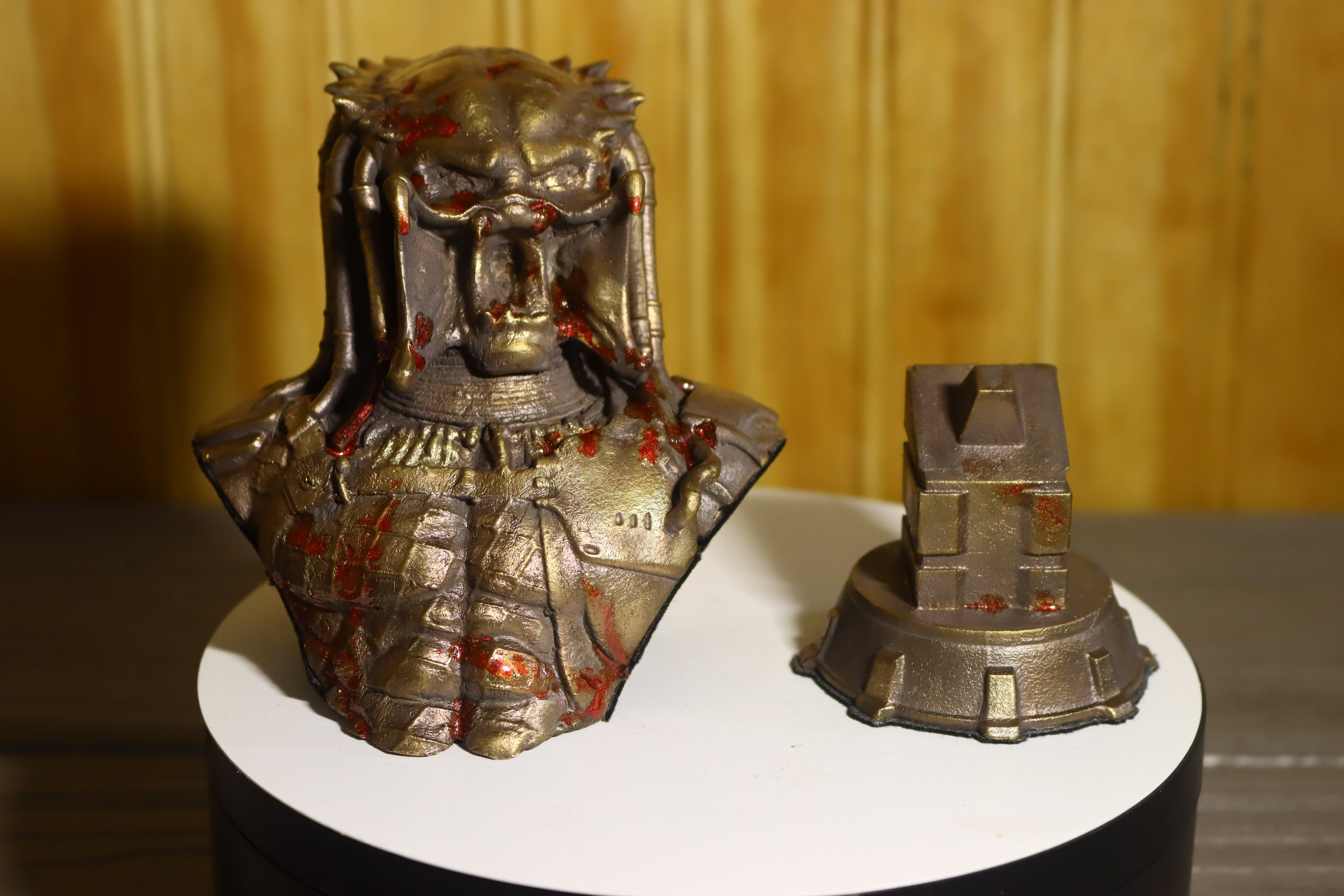 Solid Bronze (Nordic Gold) Predator Statue 6.25" Tall With Platform Included
