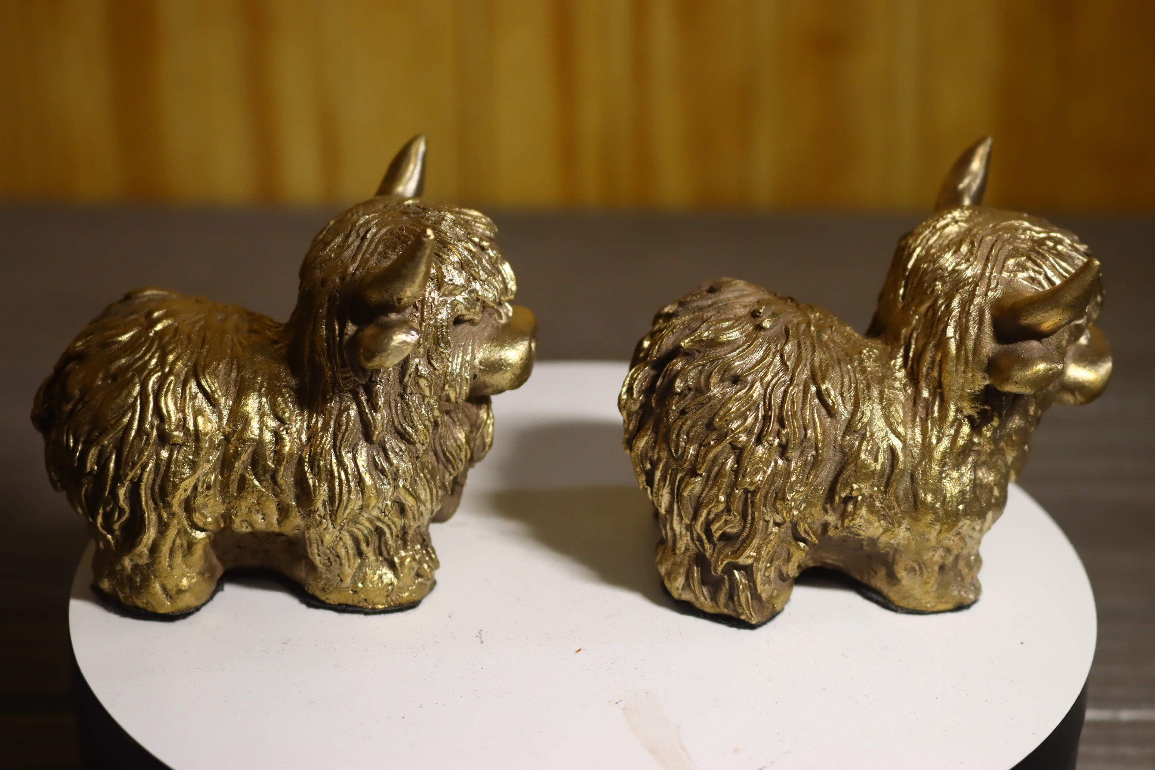 Solid Bronze (Nordic Gold) Highland Cow Statue 1.75" Tall