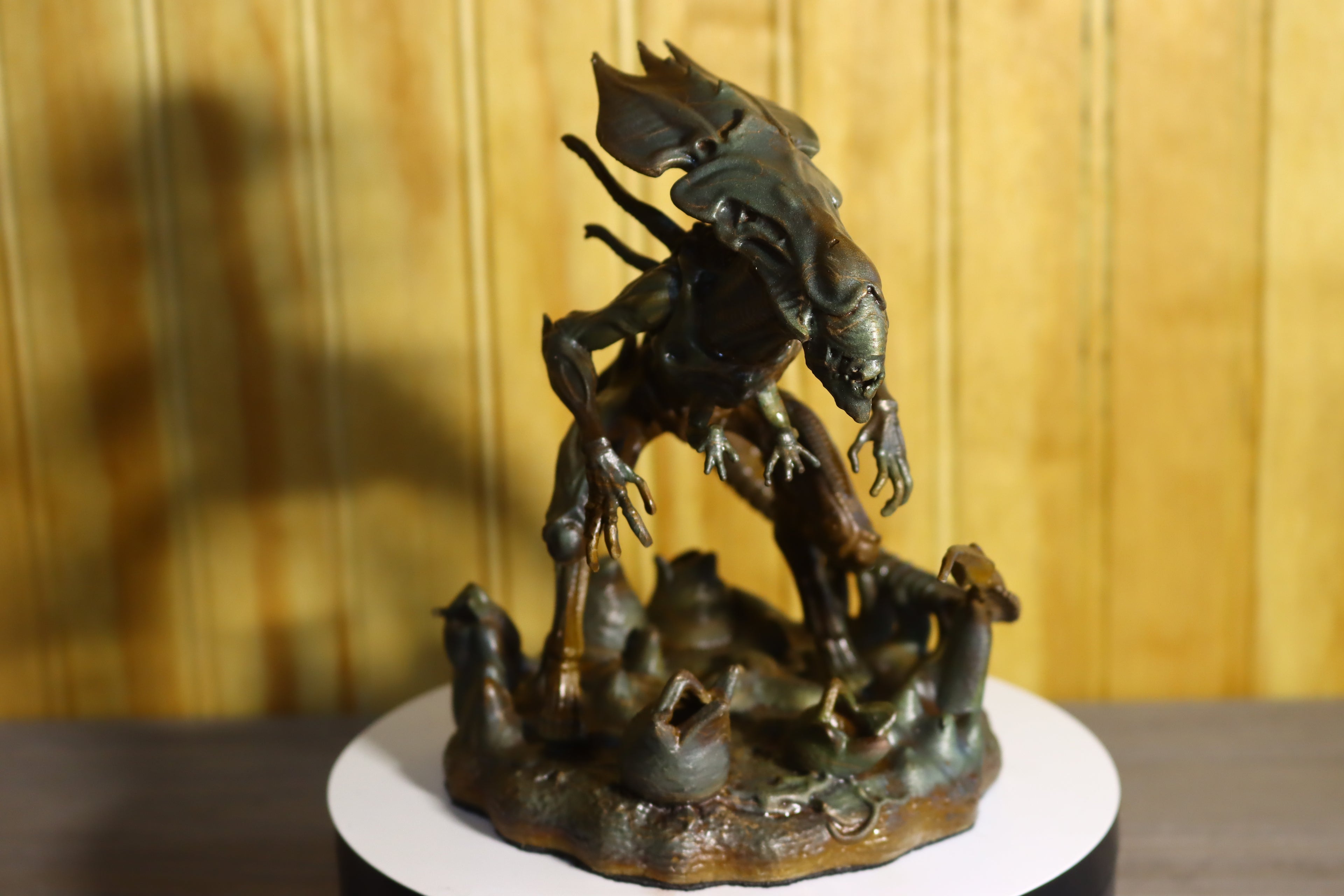 Solid Silicon Bronze Alien Queen Statue (Alien) 6" Tall With Clear Coat & Fabric Bottom