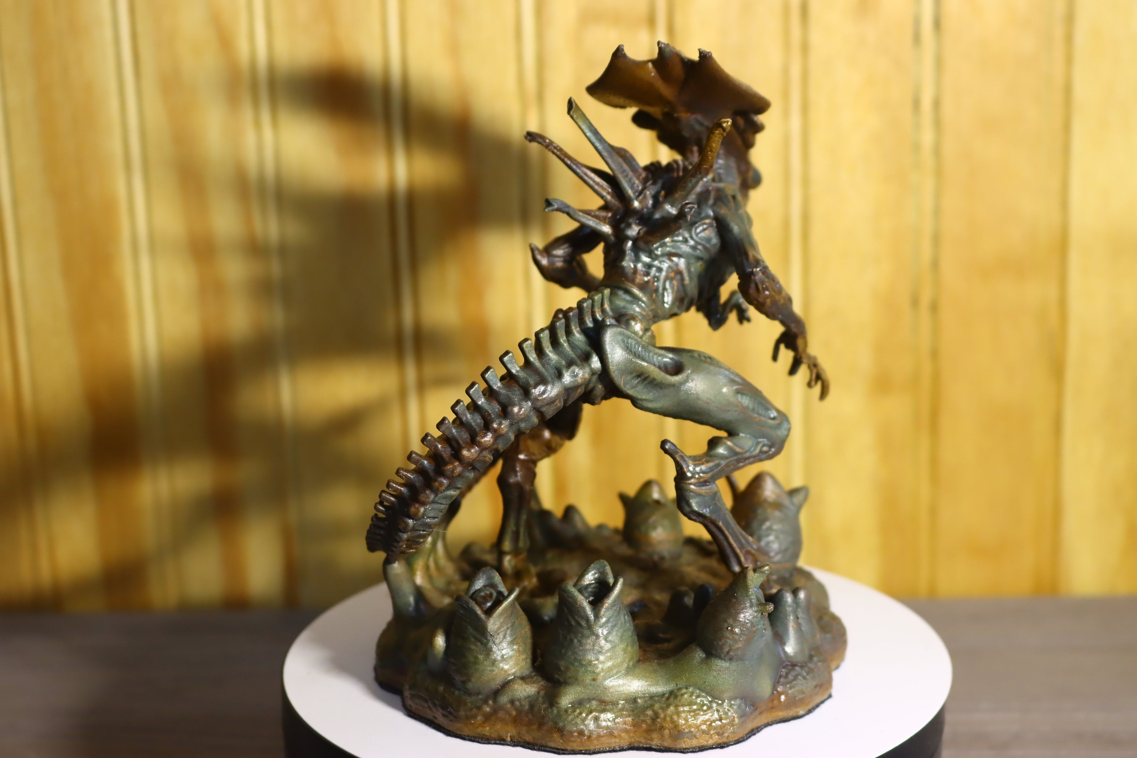 Solid Silicon Bronze Alien Queen Statue (Alien) 6" Tall With Clear Coat & Fabric Bottom