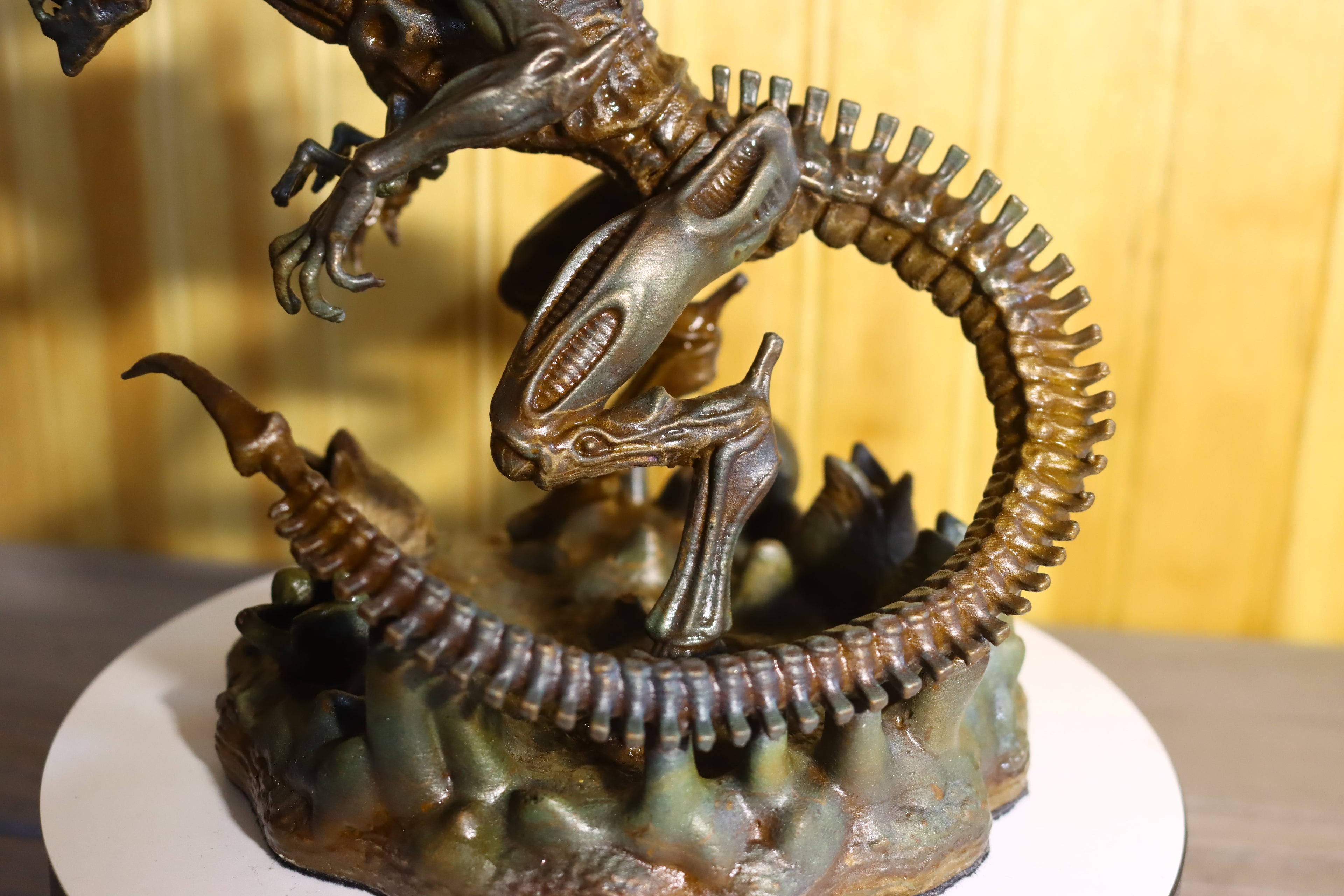 Solid Silicon Bronze Alien Queen Statue (Alien) 6" Tall With Clear Coat & Fabric Bottom