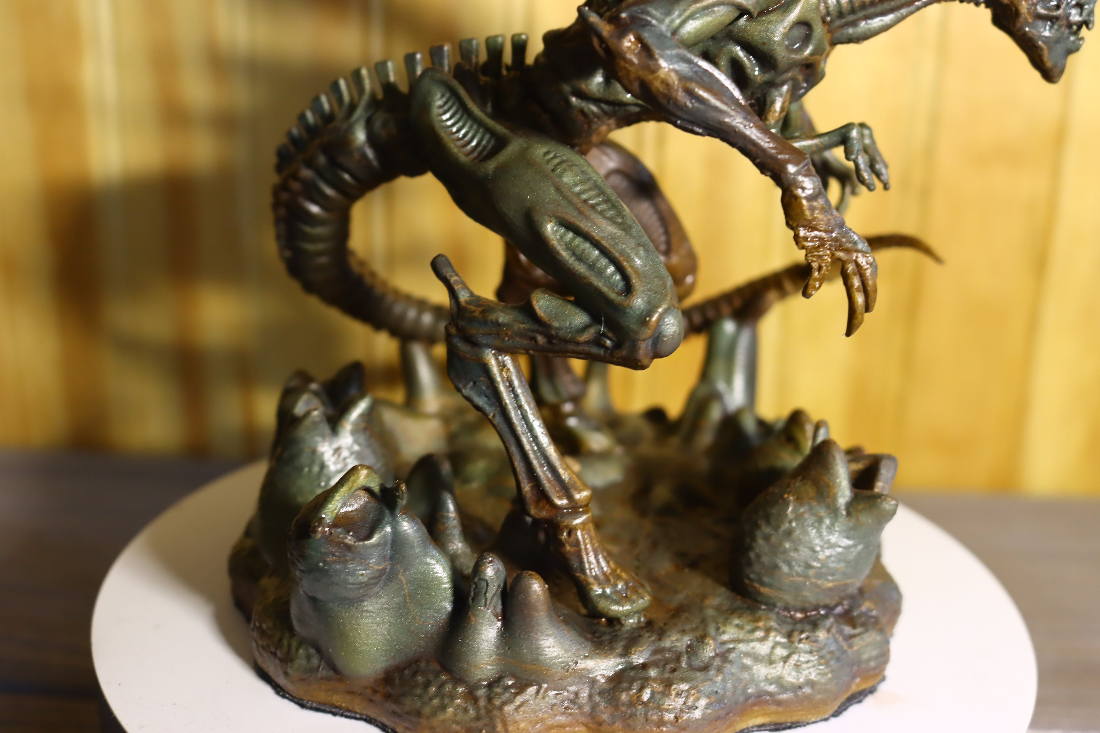 Solid Silicon Bronze Alien Queen Statue (Alien) 6" Tall With Clear Coat & Fabric Bottom