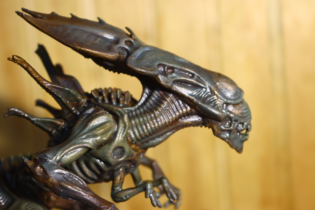 Solid Silicon Bronze Alien Queen Statue (Alien) 6" Tall With Clear Coat & Fabric Bottom