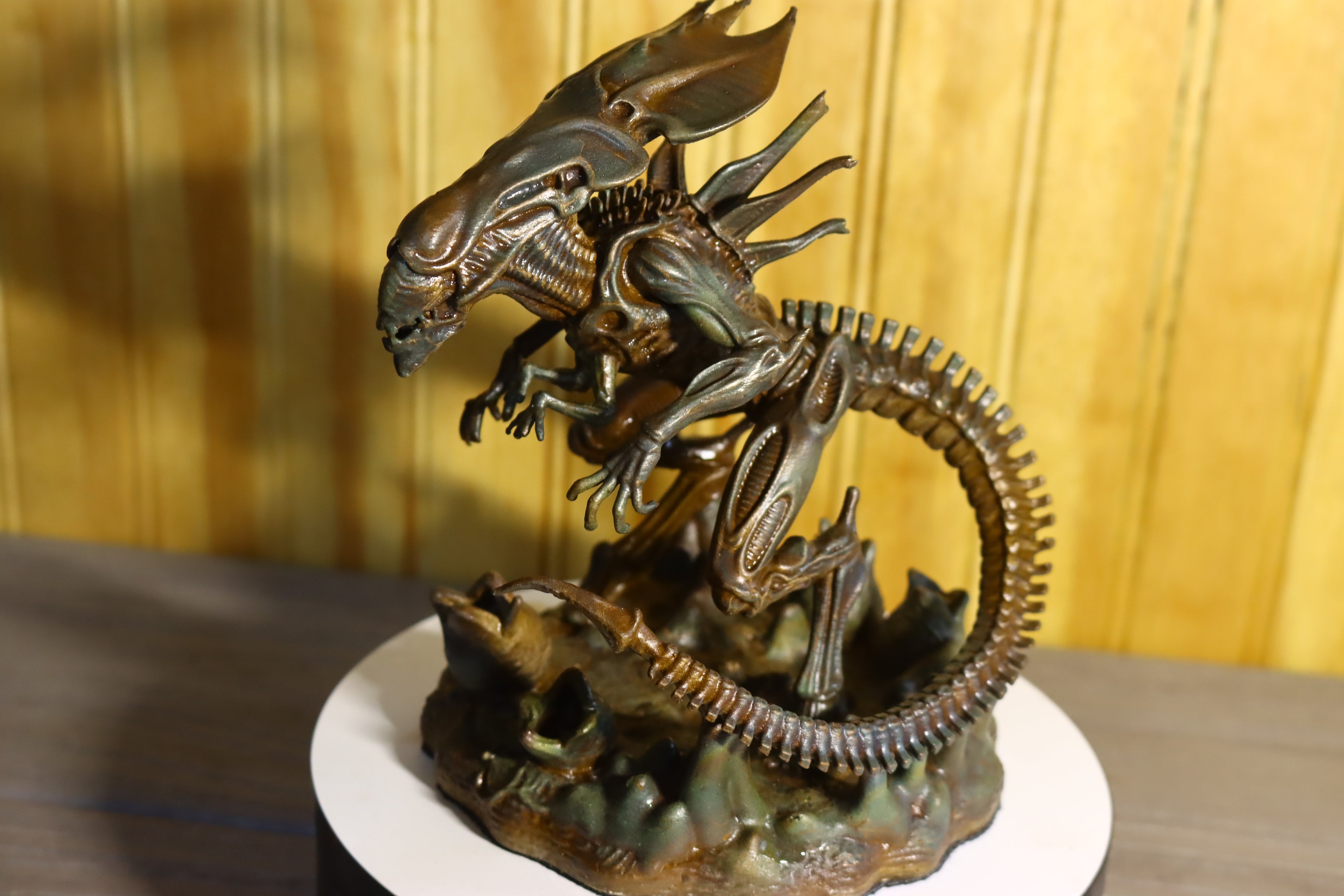 Solid Silicon Bronze Alien Queen Statue (Alien) 6" Tall With Clear Coat & Fabric Bottom