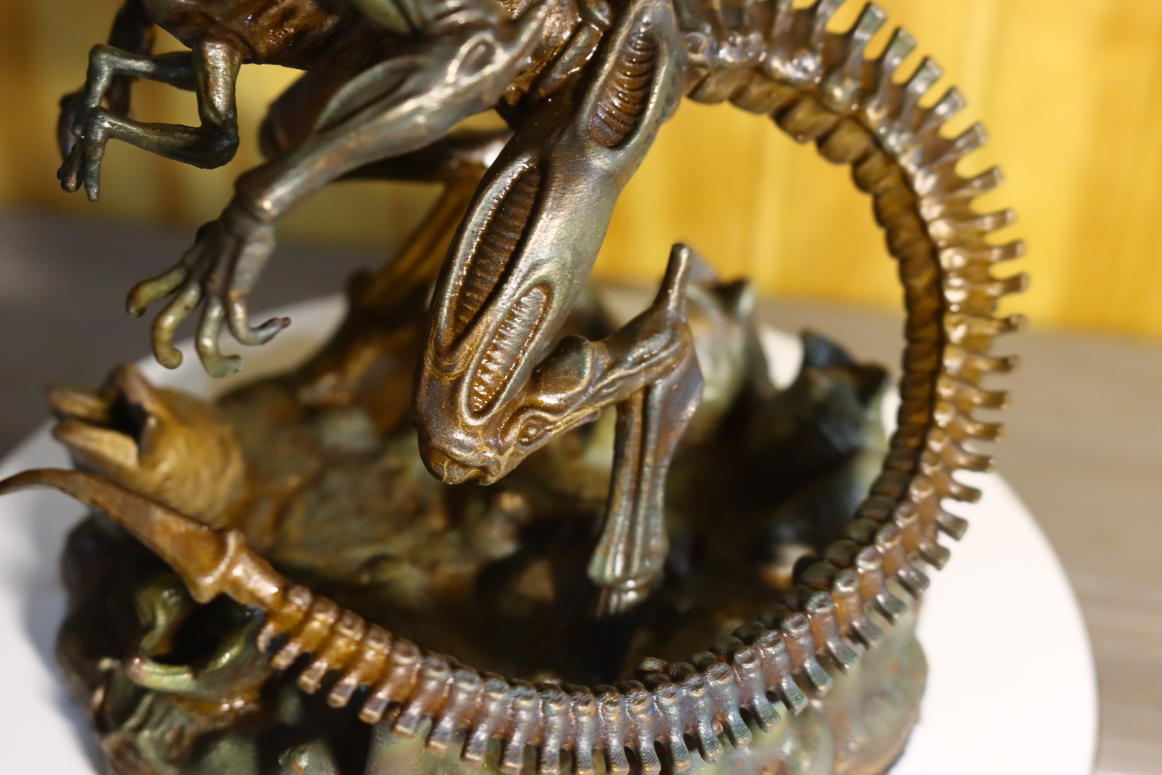 Solid Silicon Bronze Alien Queen Statue (Alien) 6" Tall With Clear Coat & Fabric Bottom