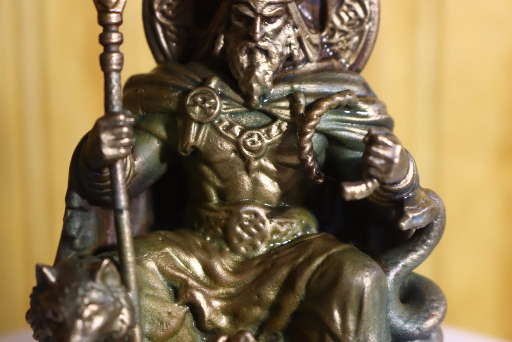 Hollow Cast Silicon Bronze Celtic God Statue 4.5" Tall With Clear Coat & LED light