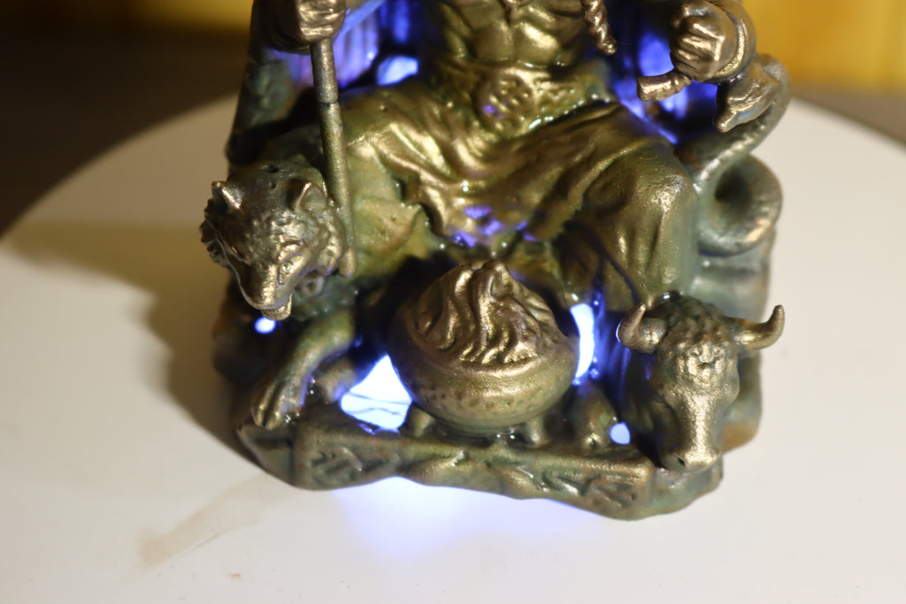 Hollow Cast Silicon Bronze Celtic God Statue 4.5" Tall With Clear Coat & LED light