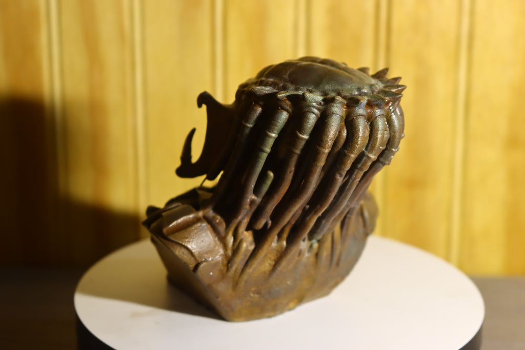 Hollow Cast Silicon Bronze Predator Statue 4.25" Tall With Clear Coat & LED light