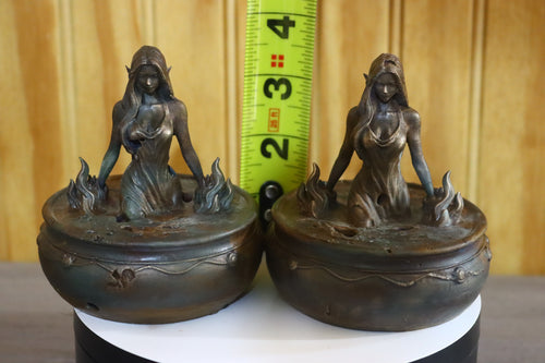 Hollow Cast Silicon Bronze Nesta (ACOTAR) Statue 3.5" Tall With Clear Coat & LED light