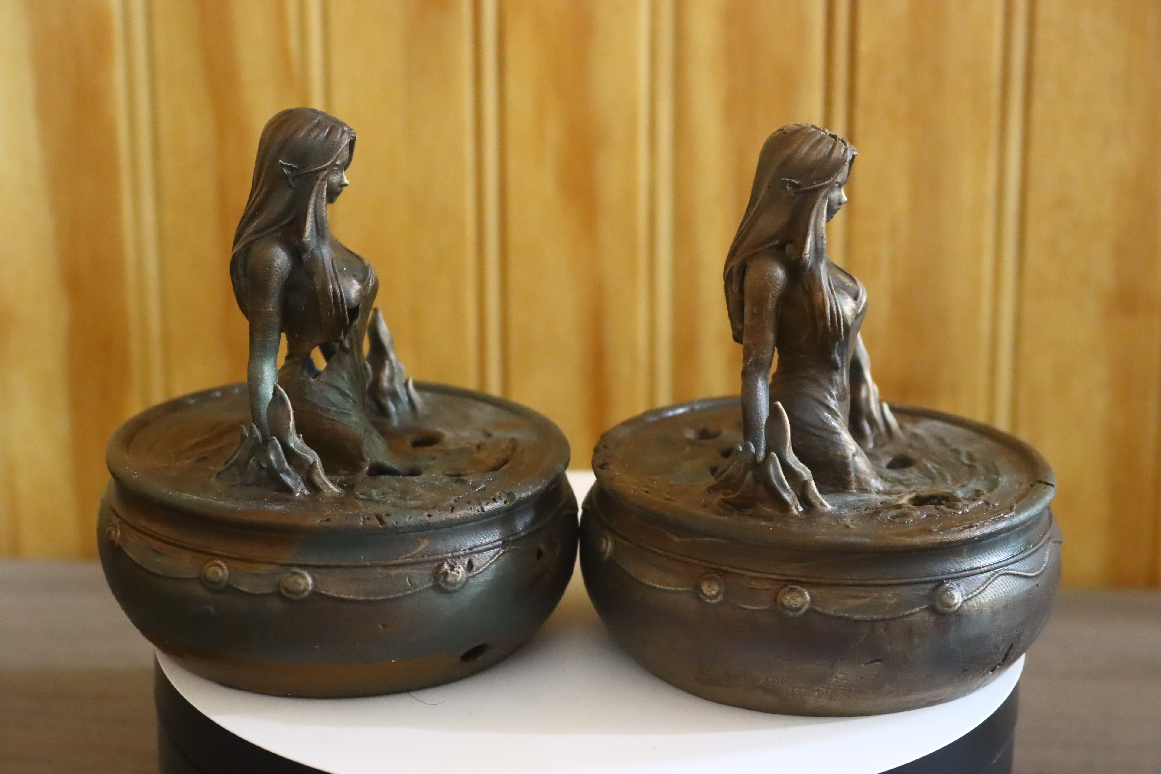 Hollow Cast Silicon Bronze Nesta (ACOTAR) Statue 3.5" Tall With Clear Coat & LED light