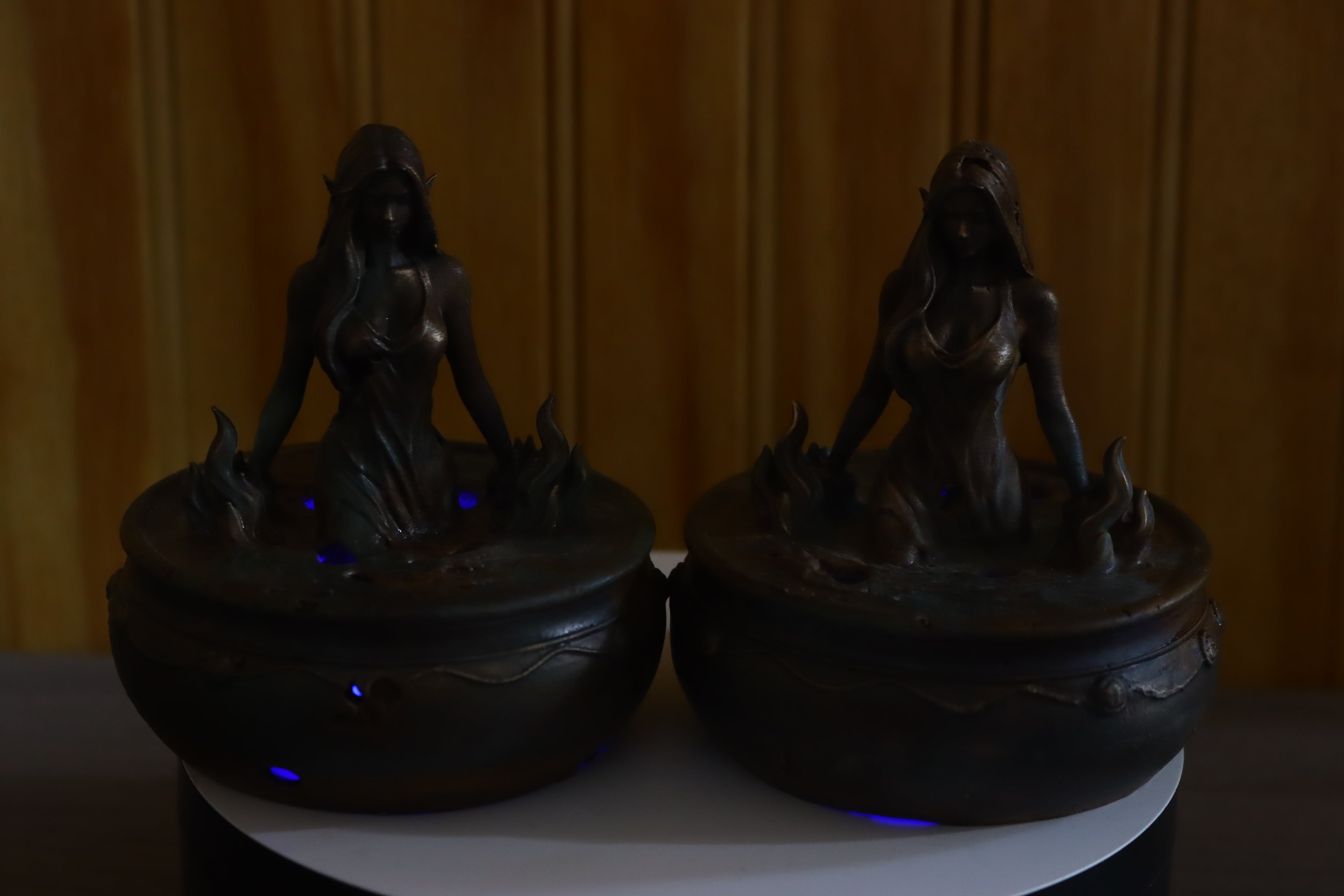 Hollow Cast Silicon Bronze Nesta (ACOTAR) Statue 3.5" Tall With Clear Coat & LED light