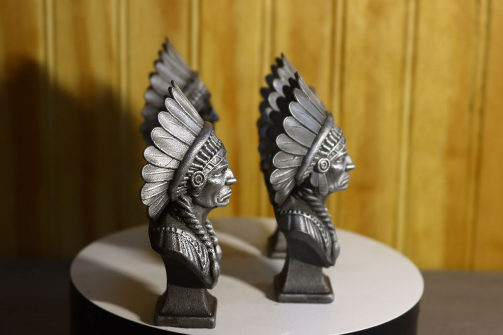 Solid Aluminum Alloy (Tenzaloy) Native American Chief Statue 4" Tall