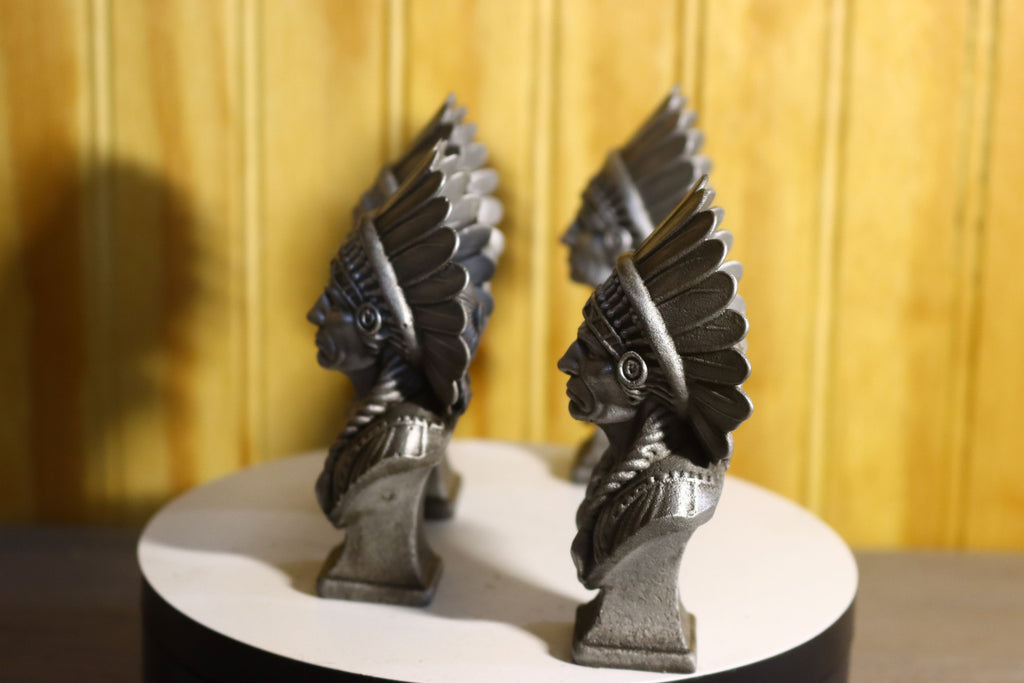 Solid Aluminum Alloy (Tenzaloy) Native American Chief Statue 4" Tall