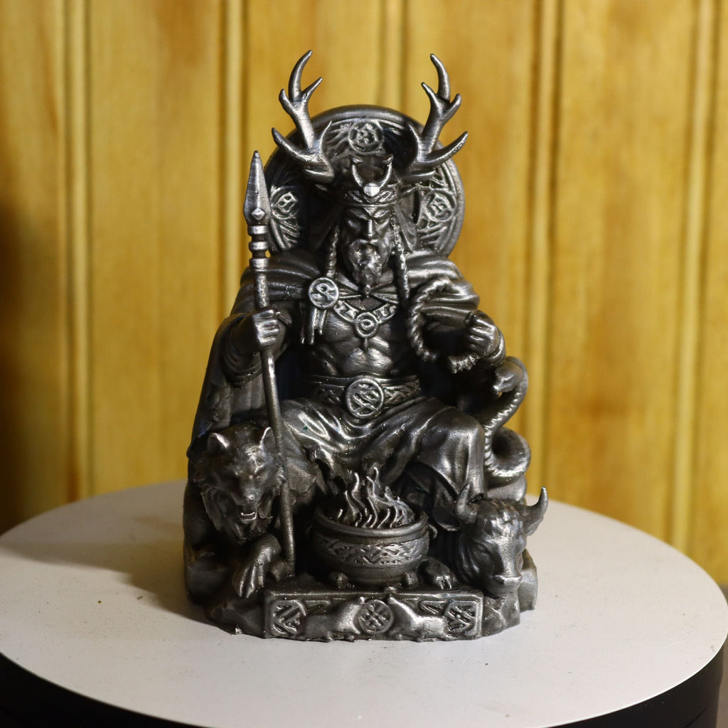Solid Aluminum Alloy (Tenzaloy) Celtic God Statue 4.25" Tall