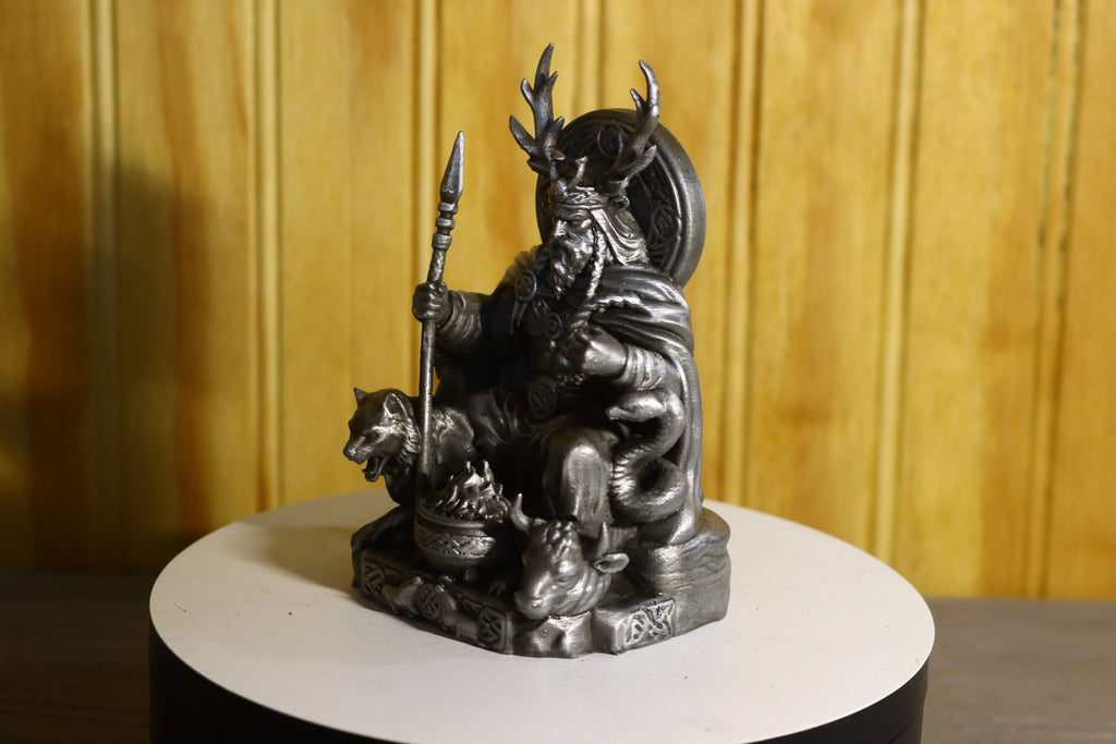 Solid Aluminum Alloy (Tenzaloy) Celtic God Statue 4.25" Tall