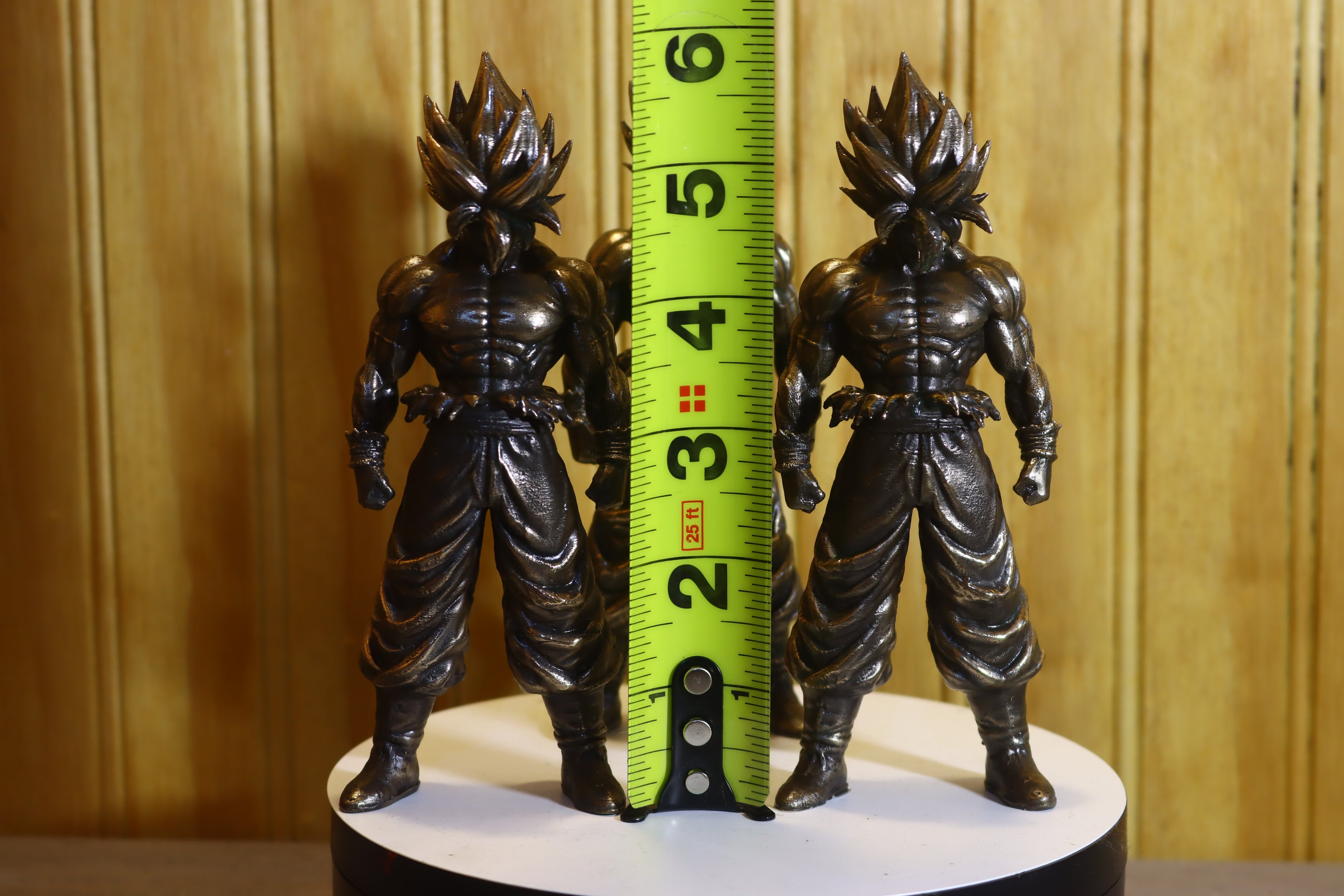 Solid Silicon Bronze Goku (Dragonball Z) Statue 6" Tall w/ Protectaclear & Felted Feet