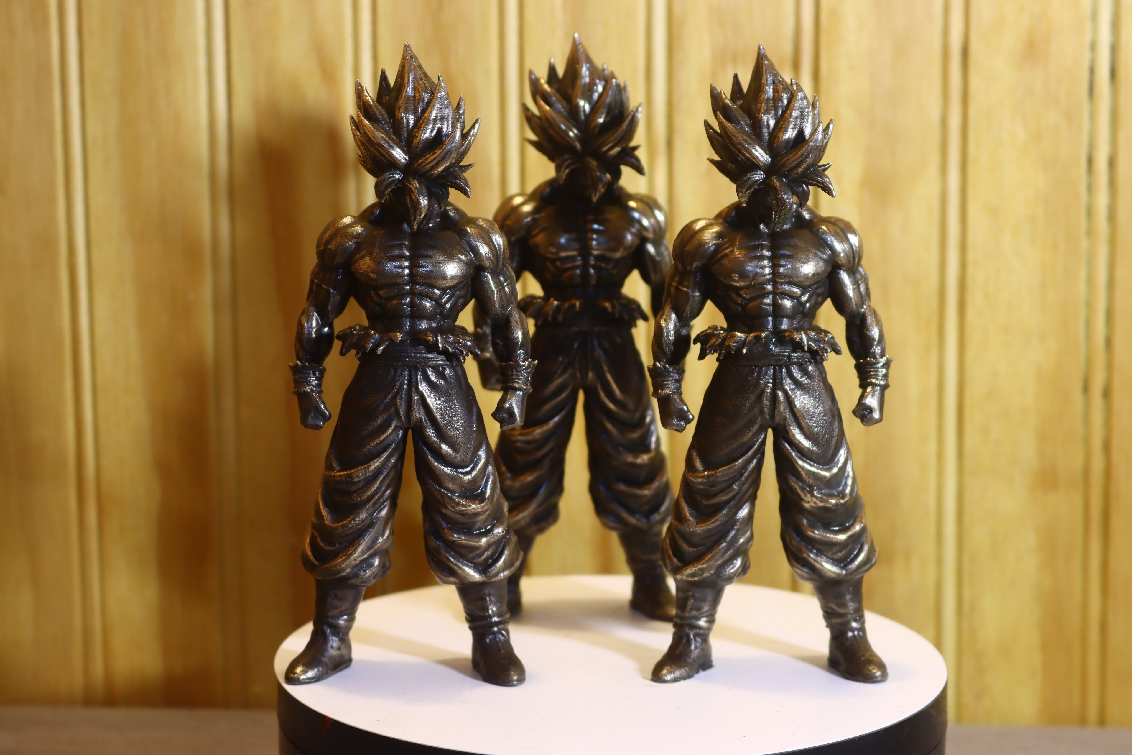 Solid Silicon Bronze Goku (Dragonball Z) Statue 6" Tall w/ Protectaclear & Felted Feet