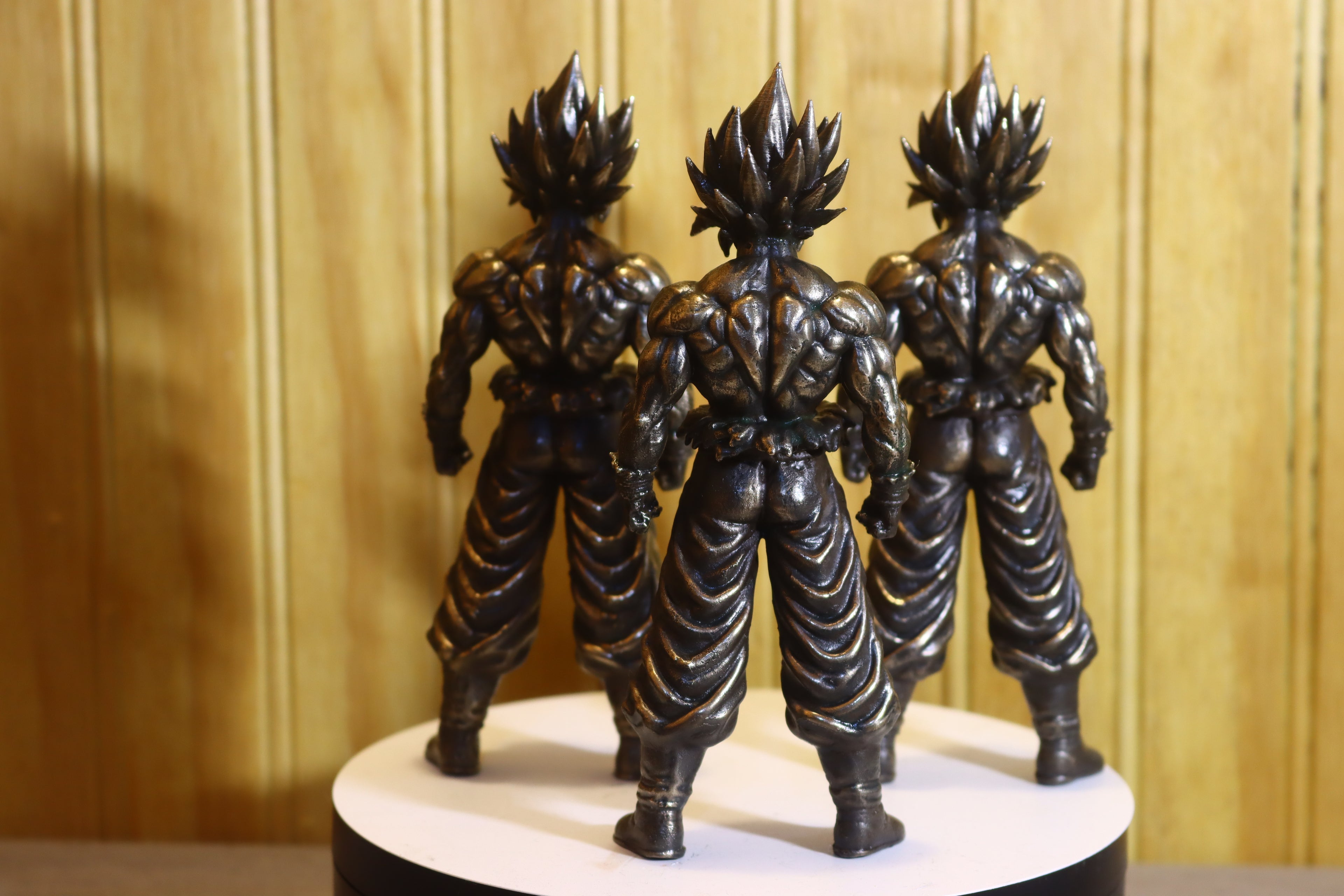Solid Silicon Bronze Goku (Dragonball Z) Statue 6" Tall w/ Protectaclear & Felted Feet