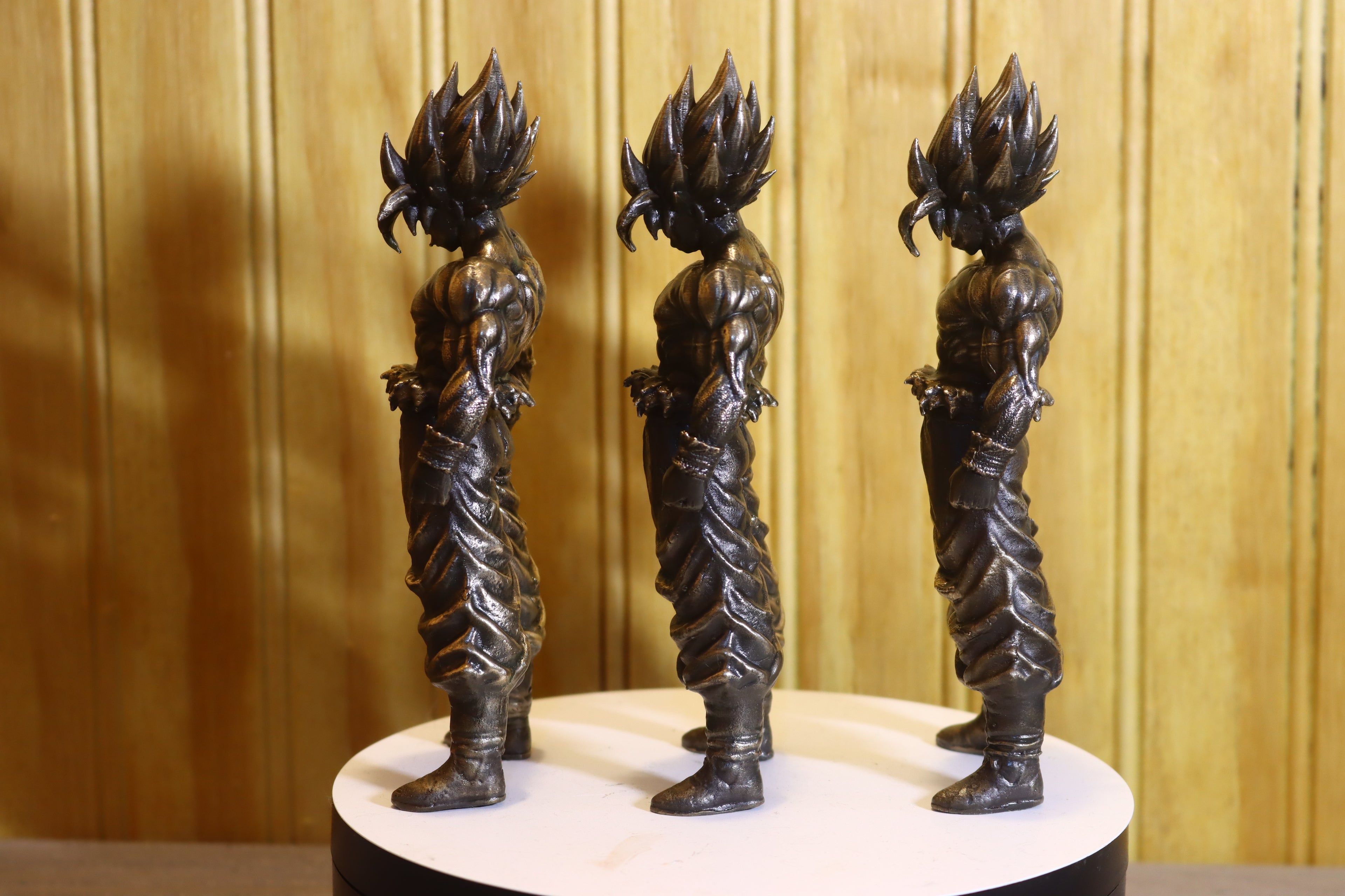 Solid Silicon Bronze Goku (Dragonball Z) Statue 6" Tall w/ Protectaclear & Felted Feet
