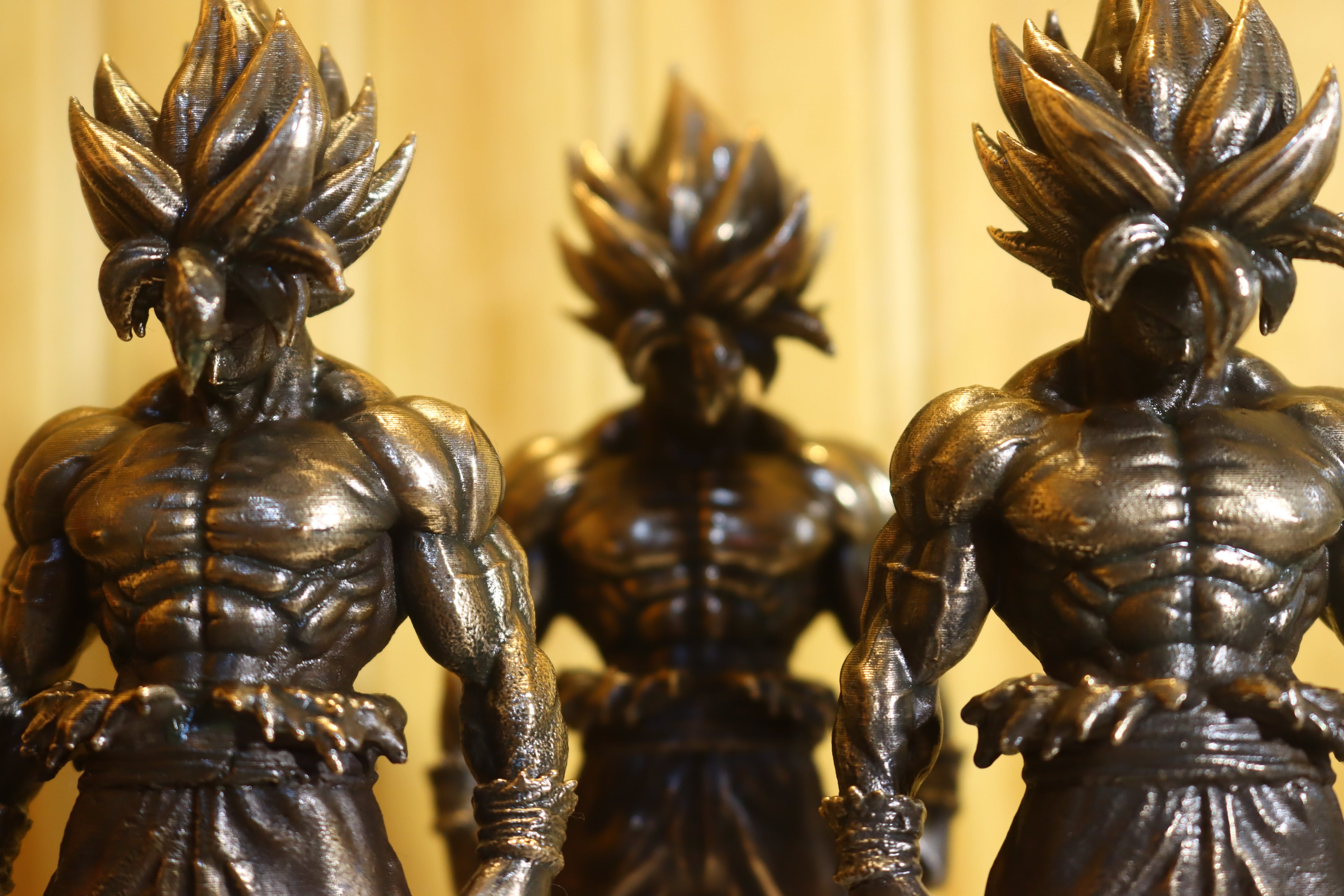 Solid Silicon Bronze Goku (Dragonball Z) Statue 6" Tall w/ Protectaclear & Felted Feet