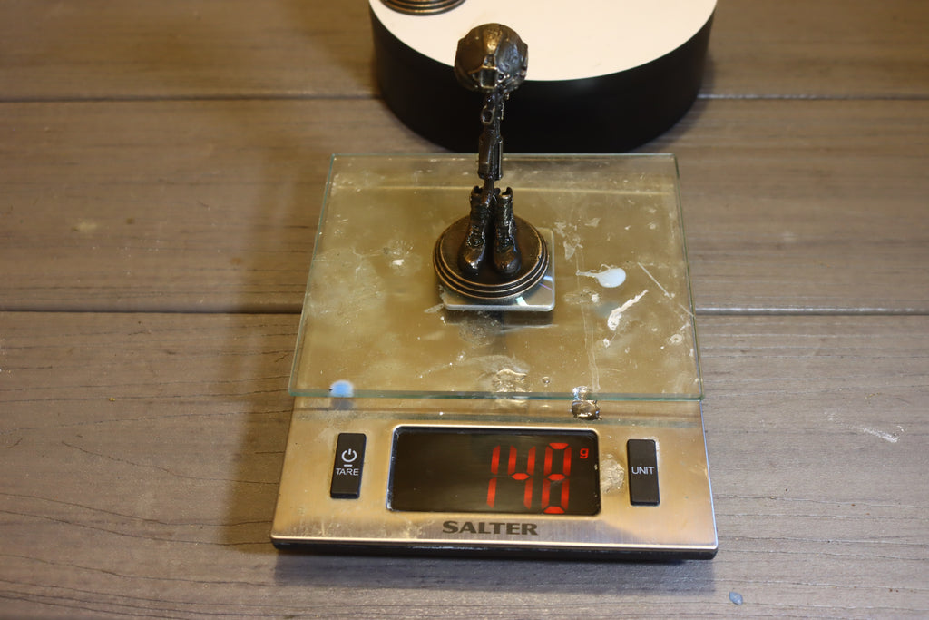 Solid Silicon Bronze Veteran Memorial Statue 4" Tall w/ Protectaclear & Felted Bottom