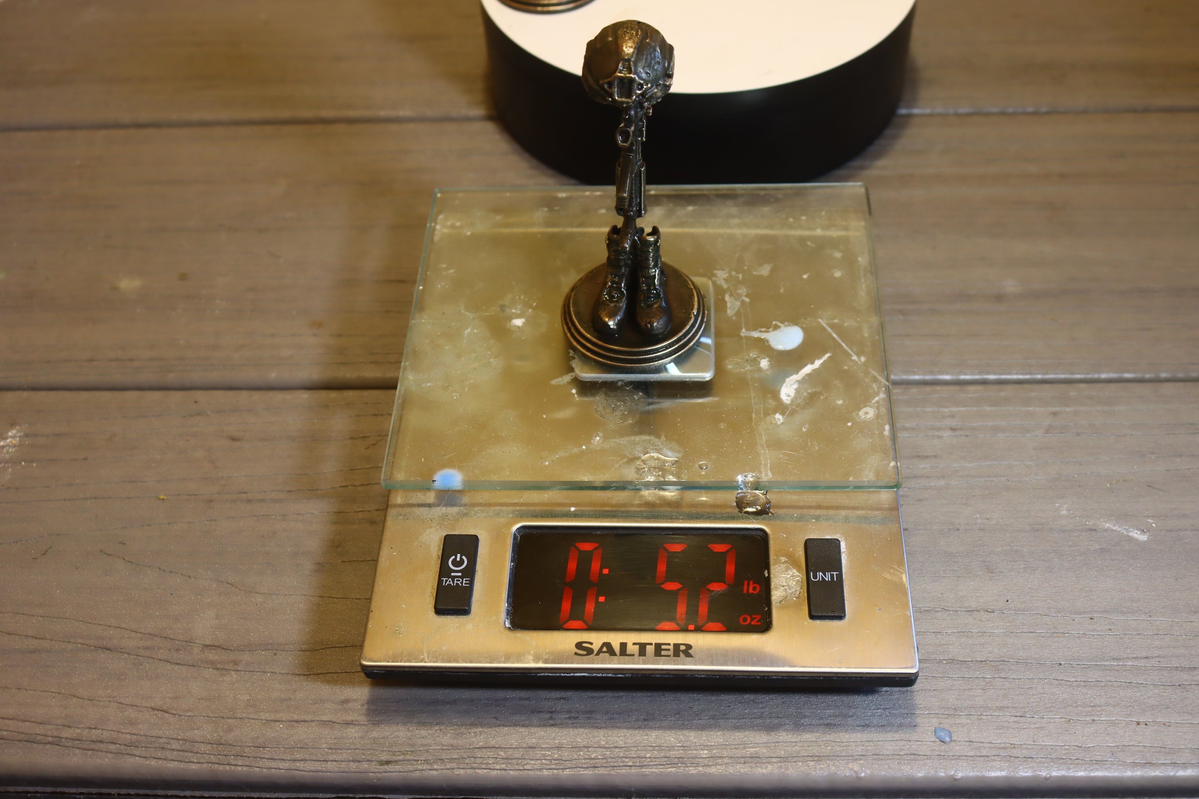 Solid Silicon Bronze Veteran Memorial Statue 4" Tall w/ Protectaclear & Felted Bottom