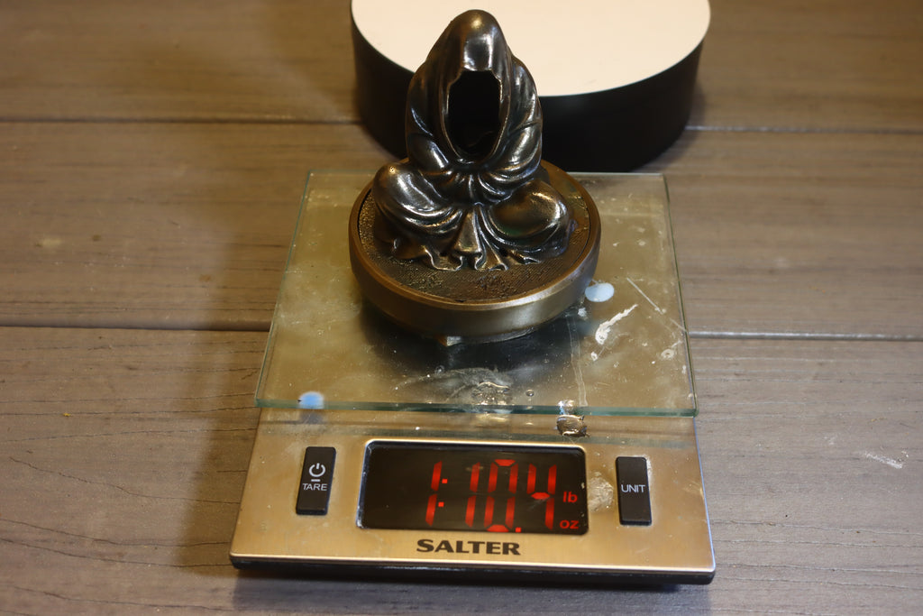 Hollow Silicon Bronze Grim Reaper Tealight Statue 4" Tall w/ Protectaclear, Felted Bottom, LED light