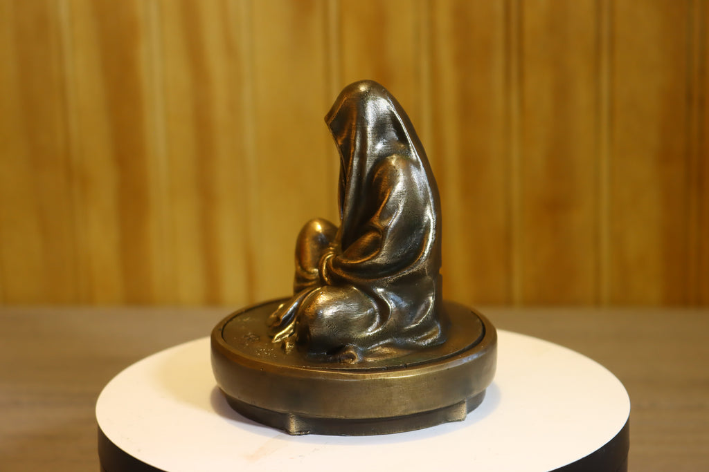 Hollow Silicon Bronze Grim Reaper Tealight Statue 4" Tall w/ Protectaclear, Felted Bottom, LED light
