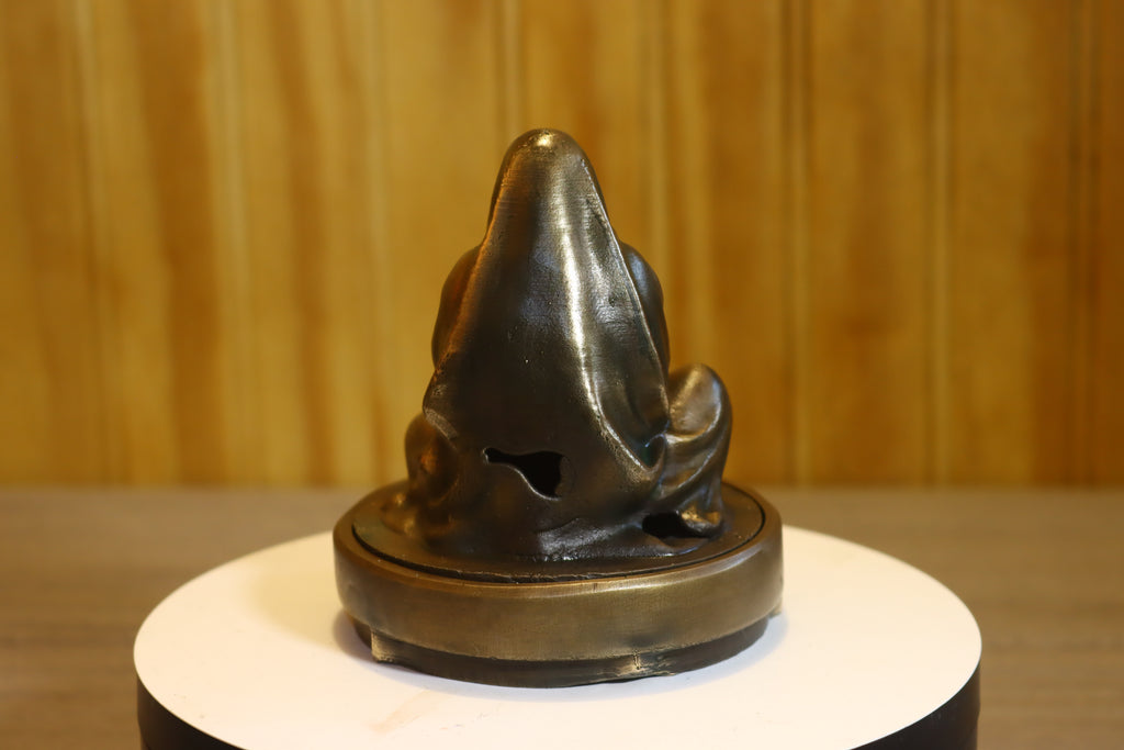 Hollow Silicon Bronze Grim Reaper Tealight Statue 4" Tall w/ Protectaclear, Felted Bottom, LED light