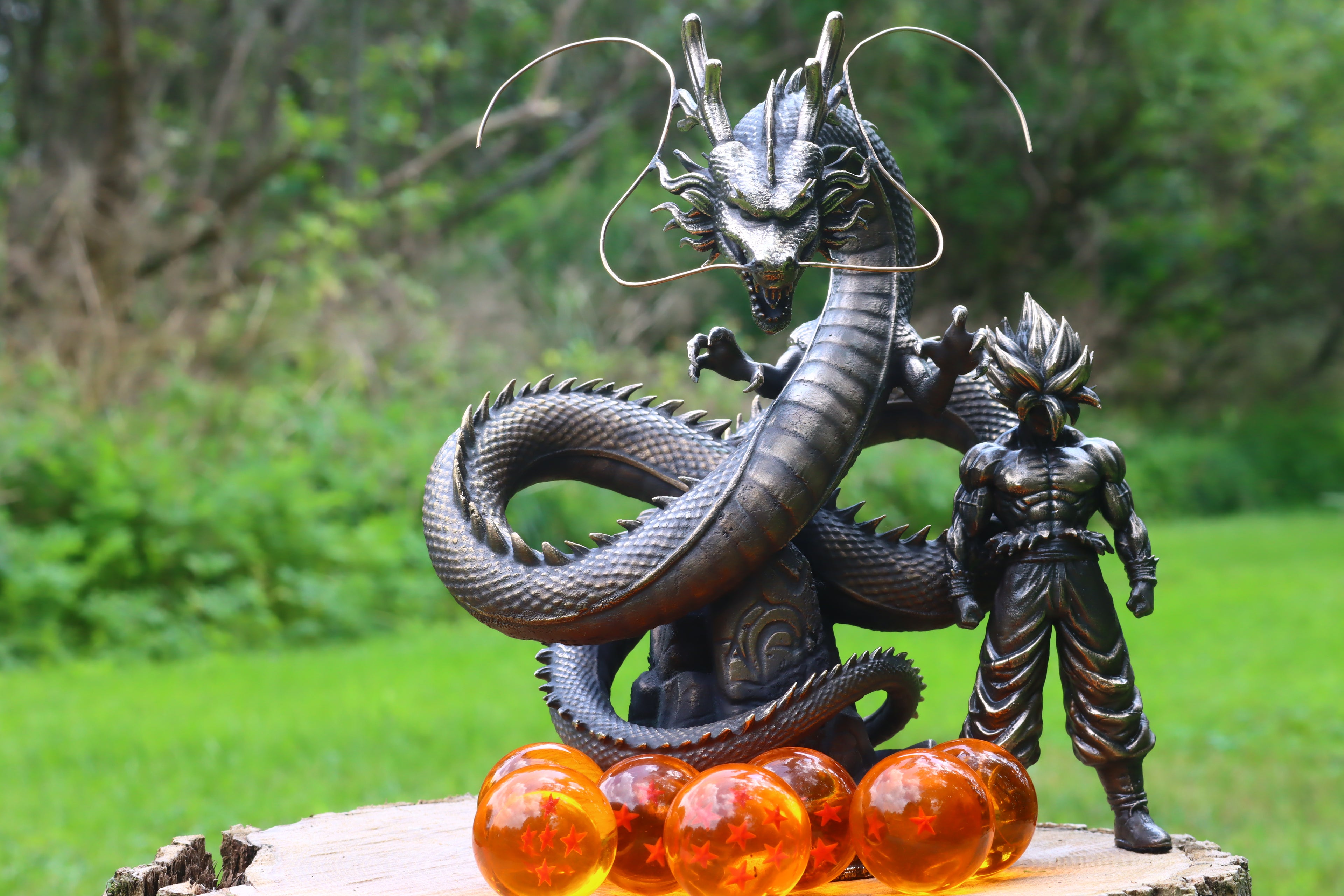 Solid Silicon Bronze Shenron Statue 8.75" Tall w/ Felted Bottom 11lbs 2.4 oz