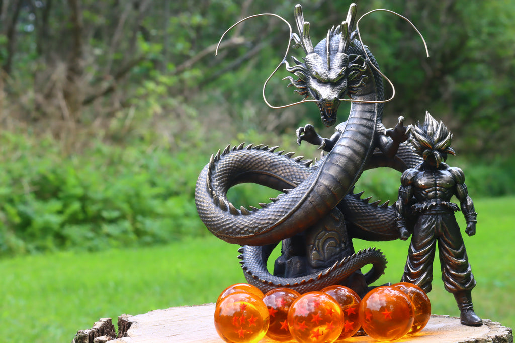 Solid Silicon Bronze Shenron Statue 8.75" Tall w/ Felted Bottom 11lbs 2.4 oz