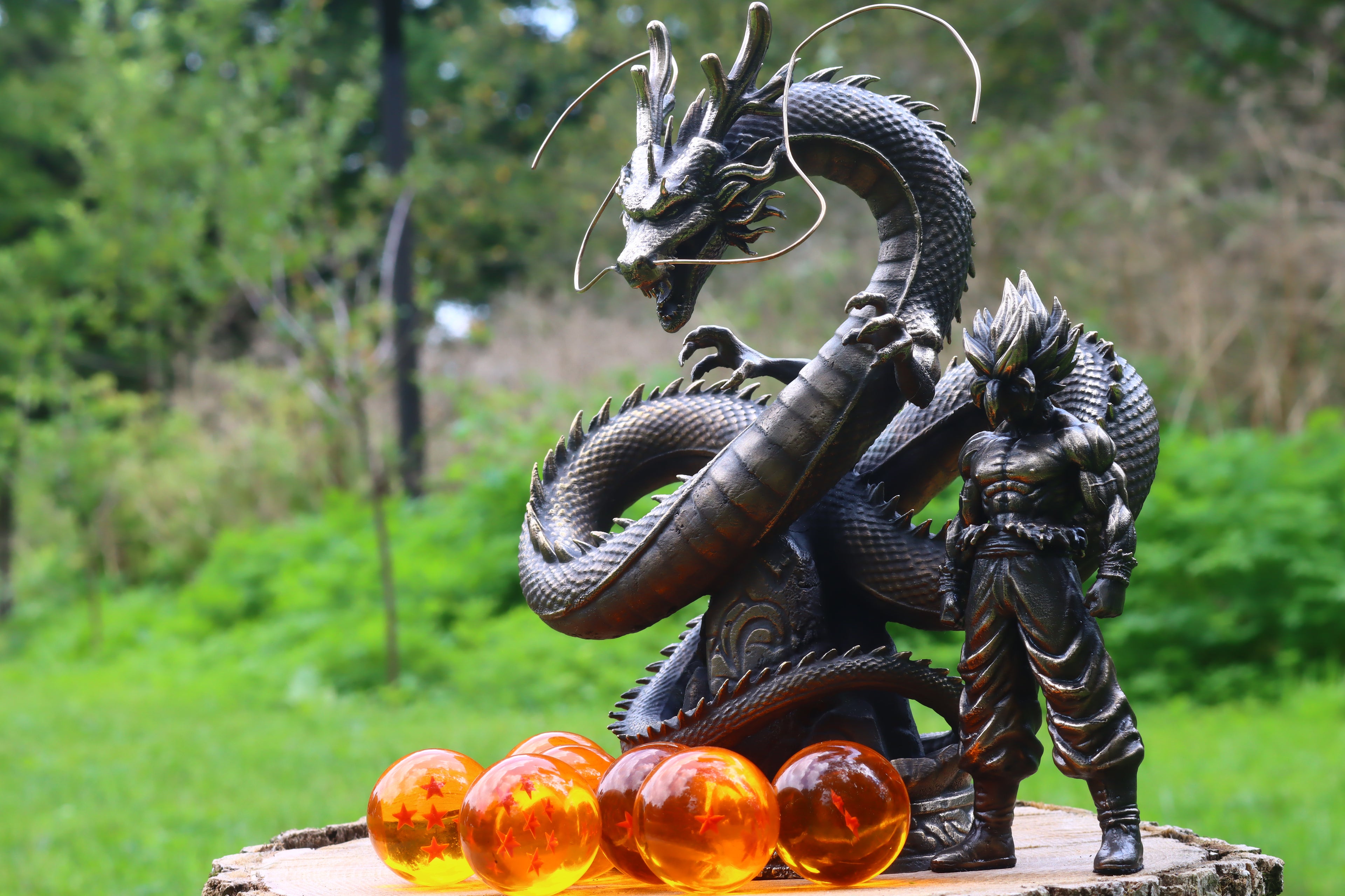 Solid Silicon Bronze Shenron Statue 8.75" Tall w/ Felted Bottom 11lbs 2.4 oz