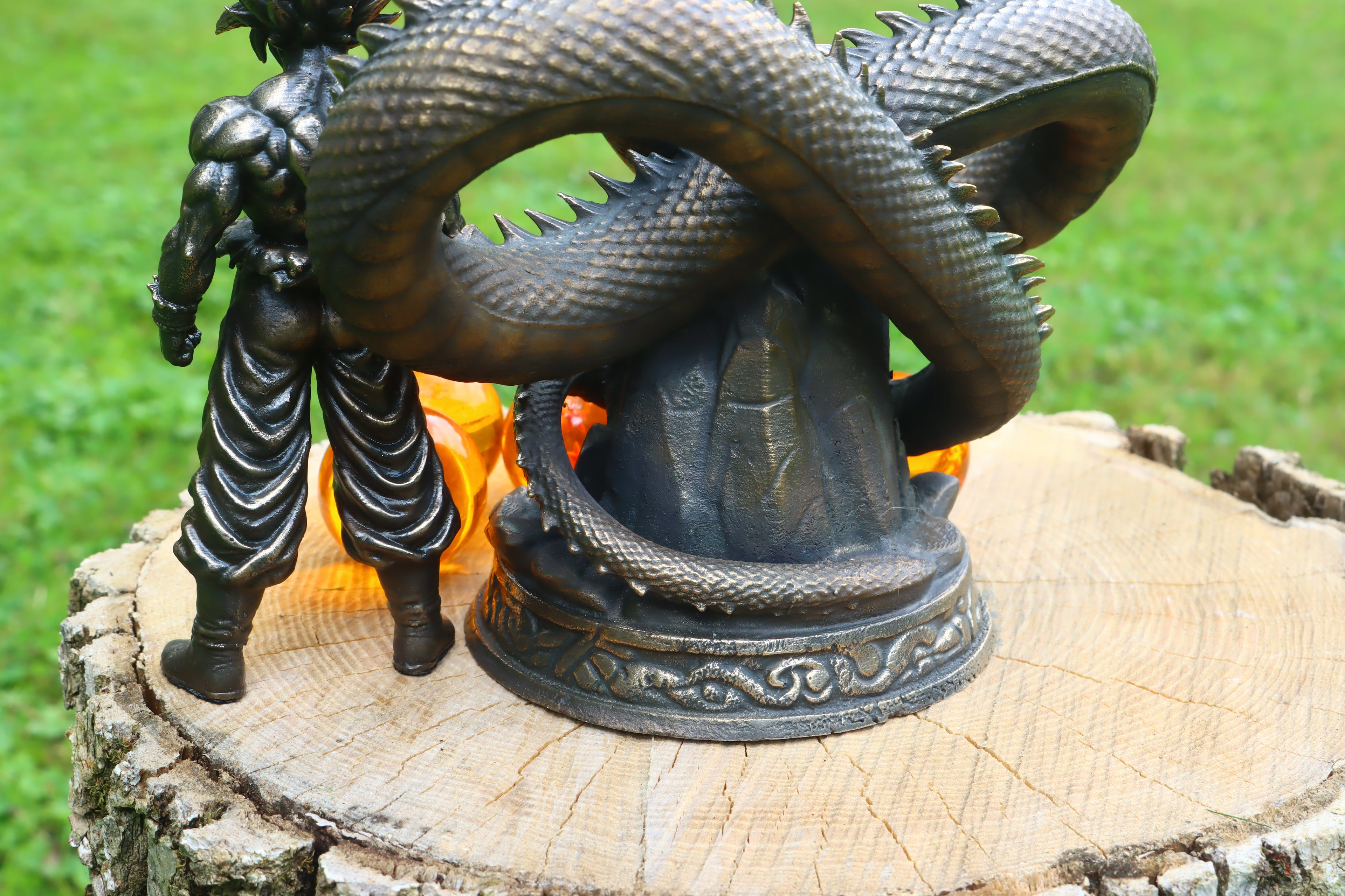 Solid Silicon Bronze Shenron Statue 8.75" Tall w/ Felted Bottom 11lbs 2.4 oz