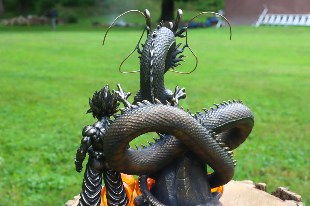 Solid Silicon Bronze Shenron Statue 8.75" Tall w/ Felted Bottom 11lbs 2.4 oz