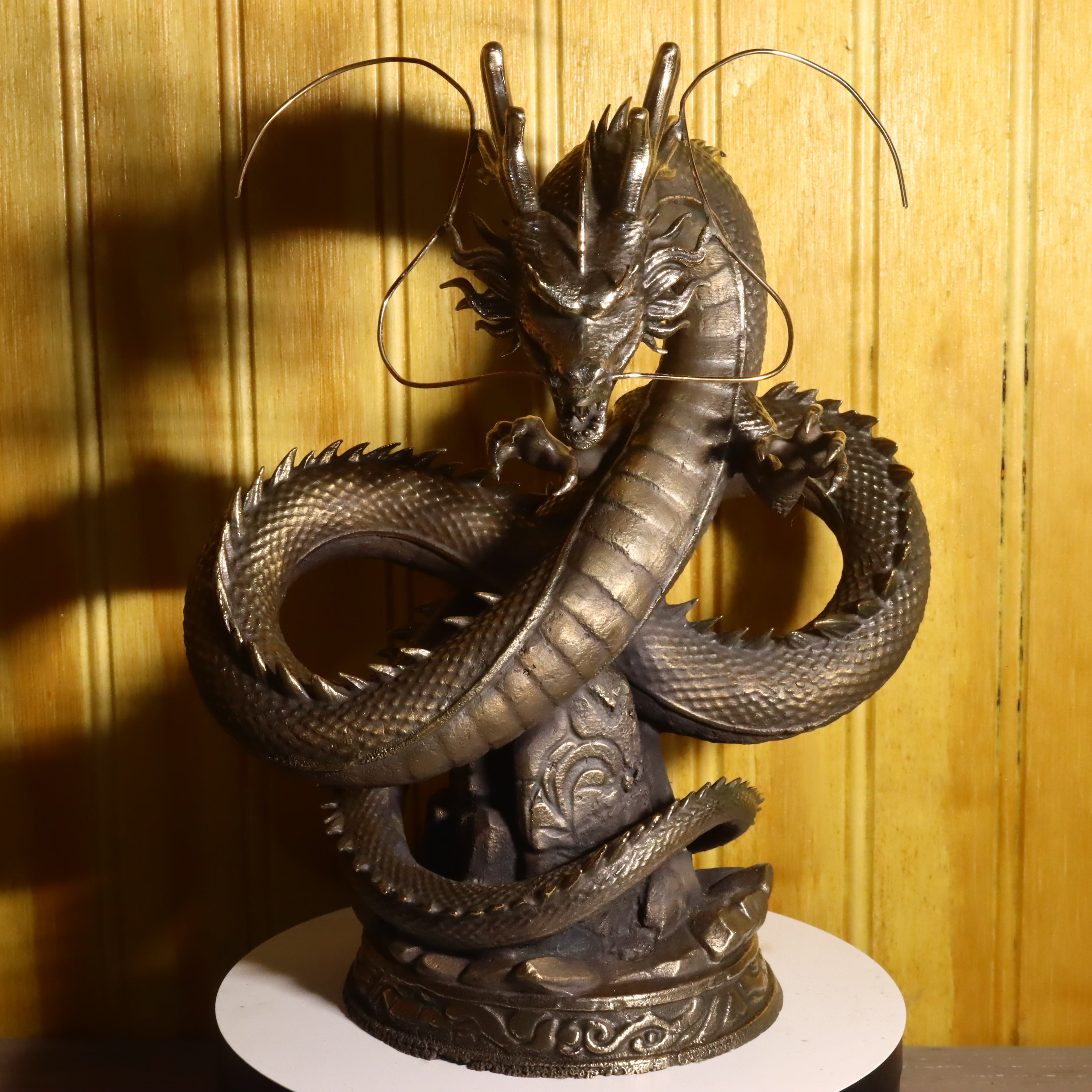 Solid Silicon Bronze Shenron Statue 8.75" Tall w/ Felted Bottom 11lbs 2.4 oz