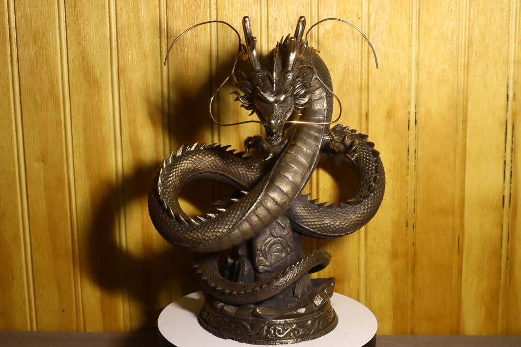 Solid Silicon Bronze Shenron Statue 8.75" Tall w/ Felted Bottom 11lbs 2.4 oz