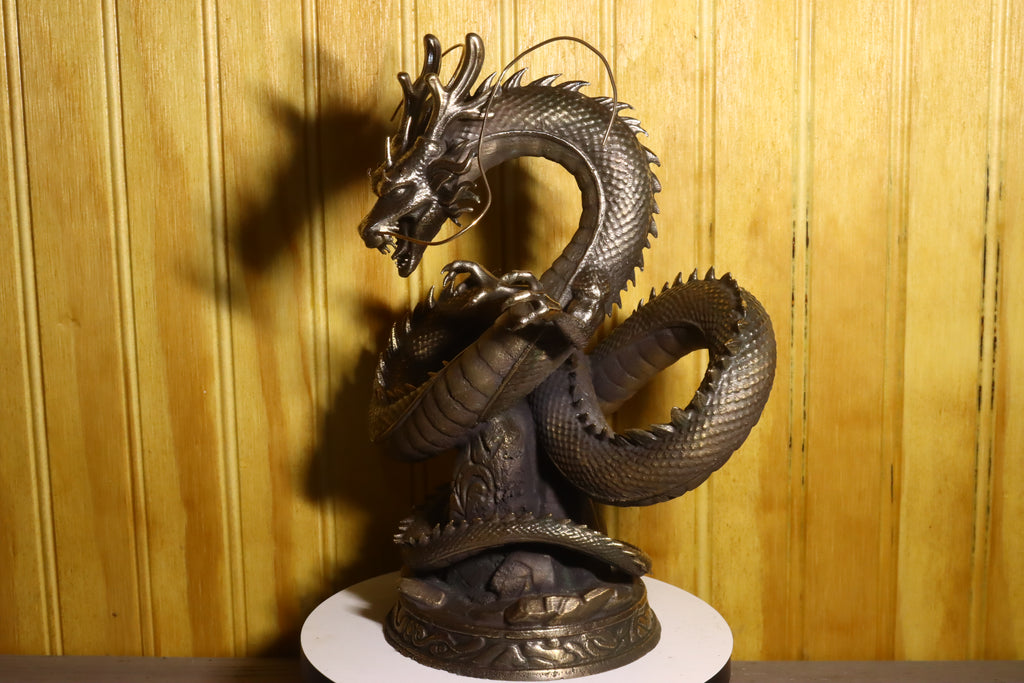 Solid Silicon Bronze Shenron Statue 8.75" Tall w/ Felted Bottom 11lbs 2.4 oz