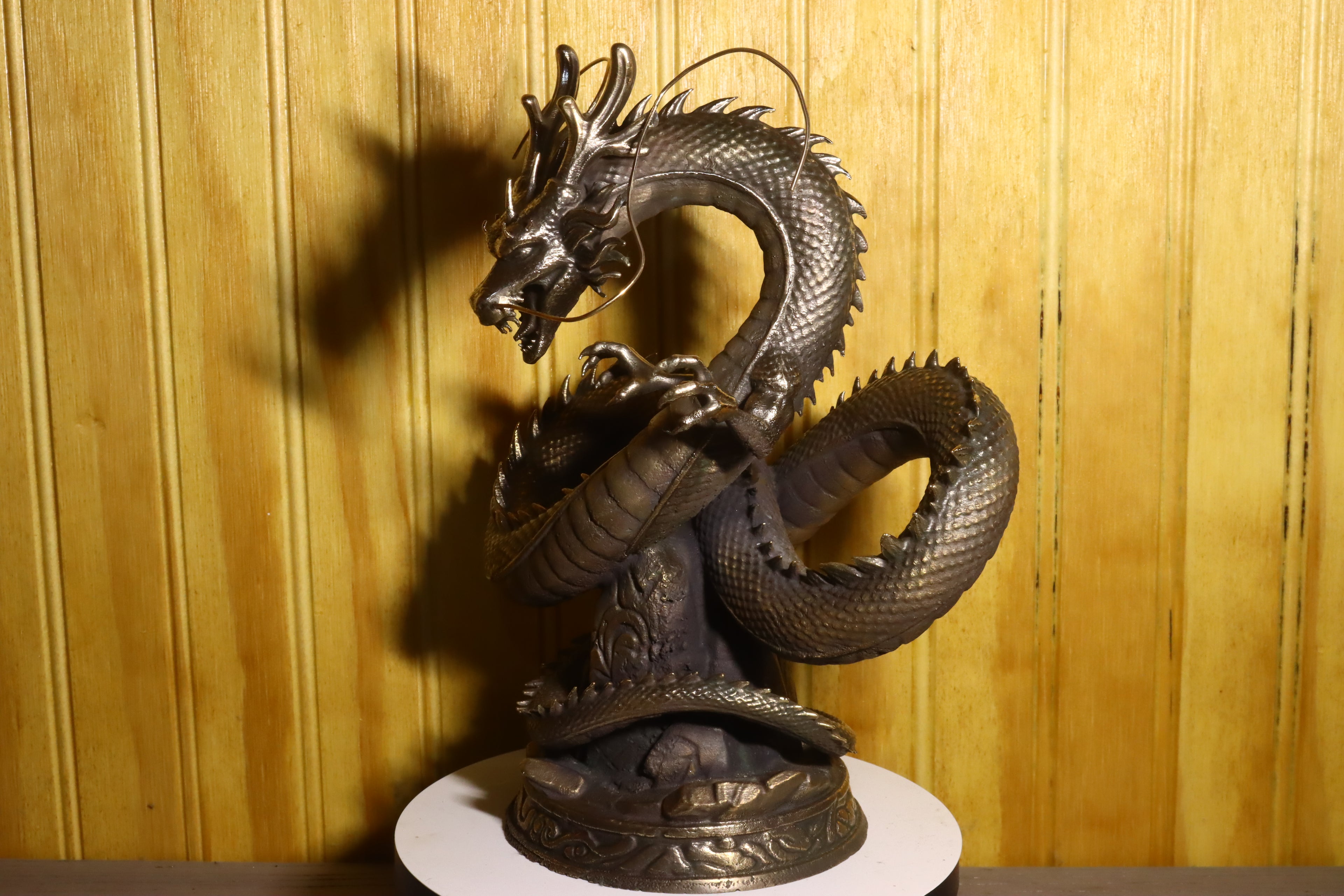 Solid Silicon Bronze Shenron Statue 8.75" Tall w/ Felted Bottom 11lbs 2.4 oz